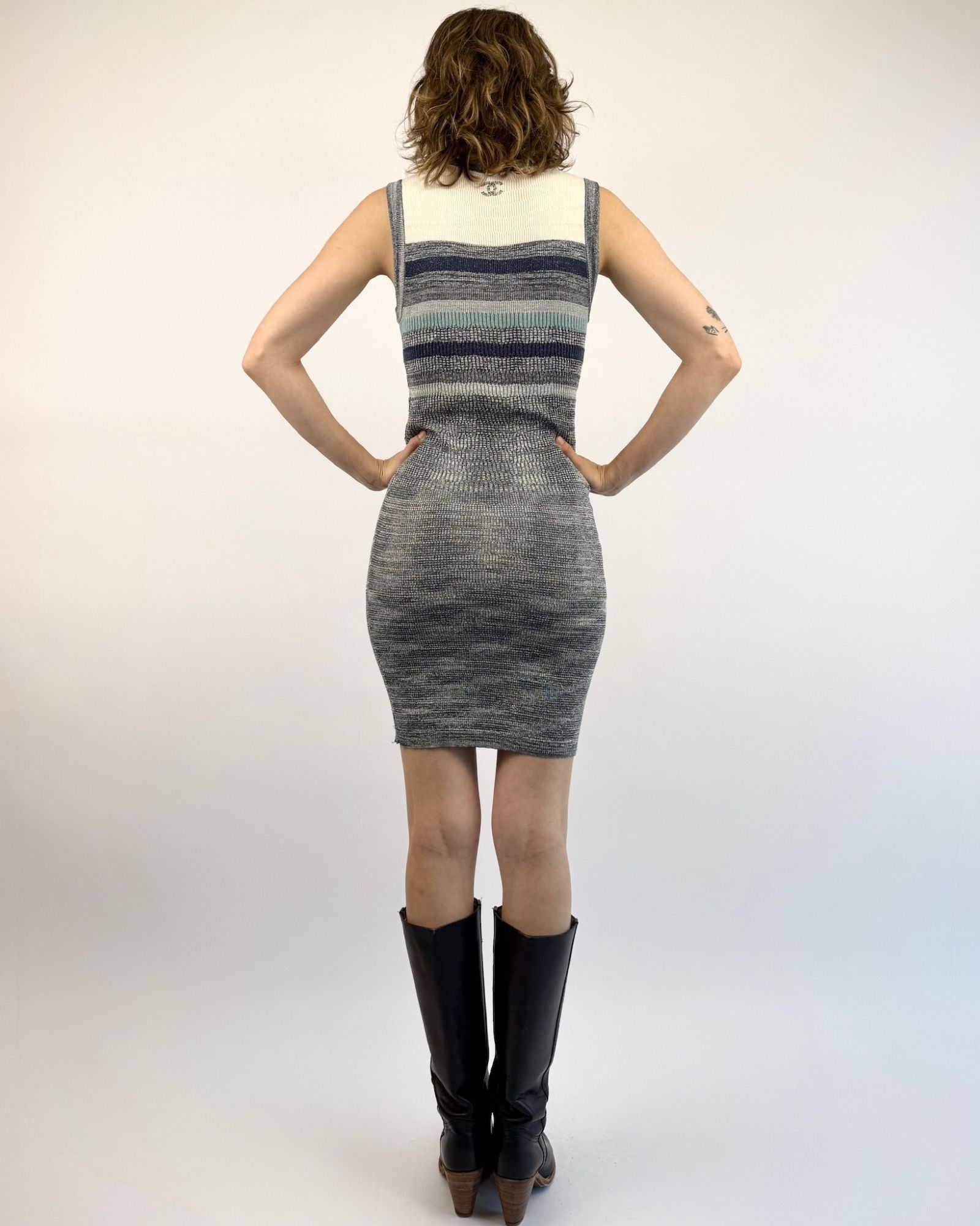 Chanel Tides Like Mine Ribbed Metallic Tank Dress