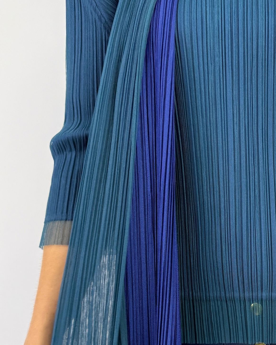 Pleats Please Time Will Teal Jacket