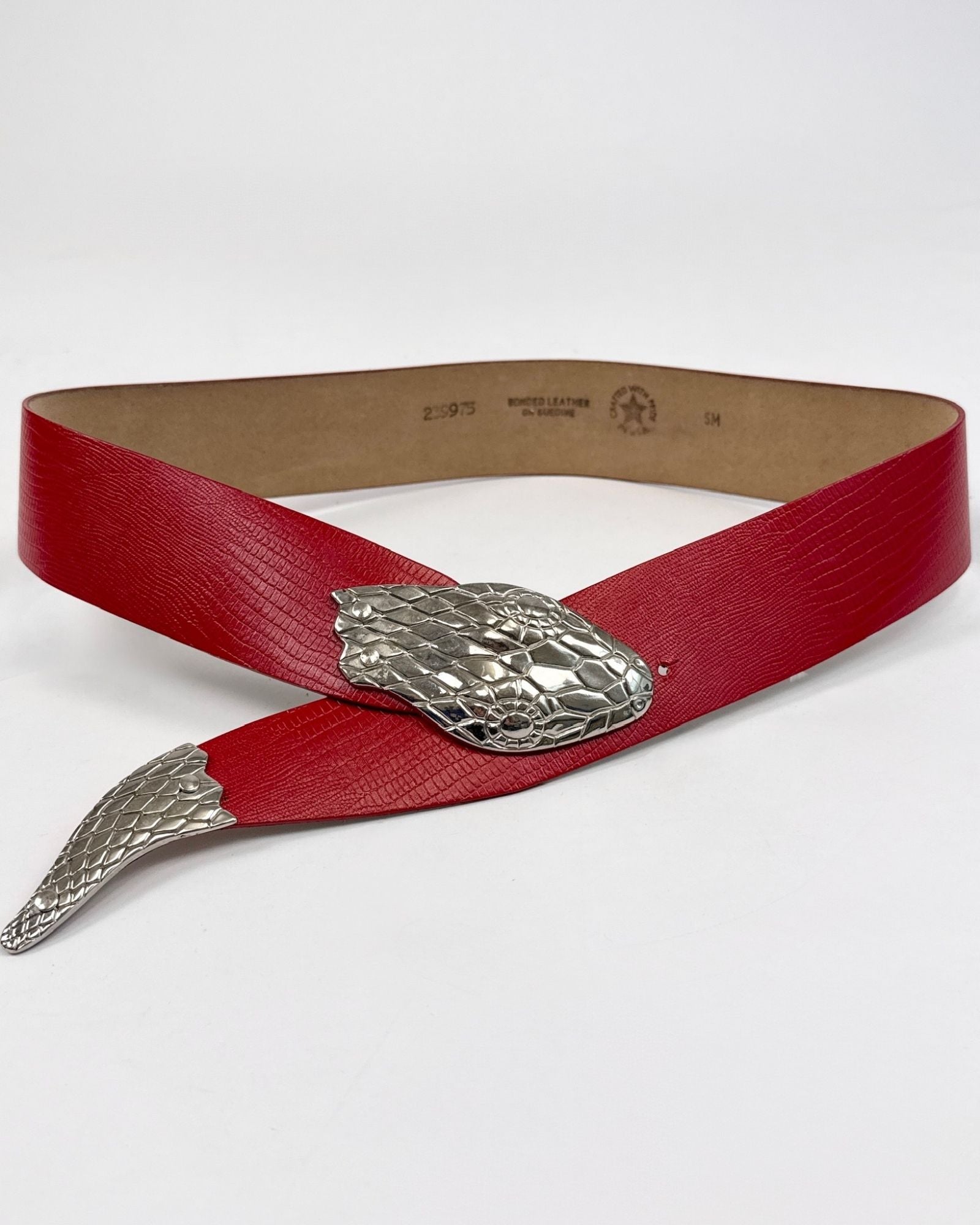 Wide Leather Snake Belt