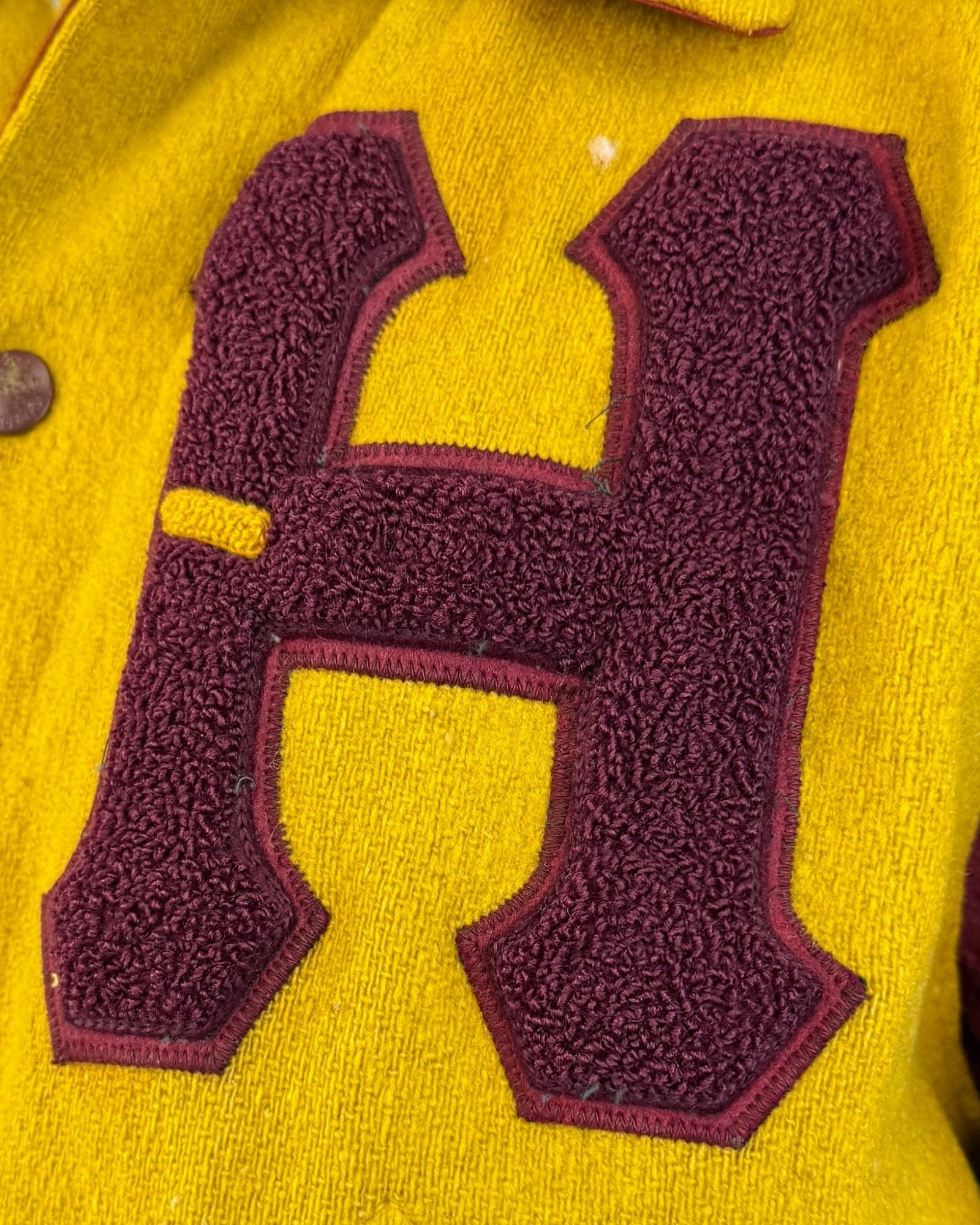 Reversible Maroon Mustard Letterman Jacket