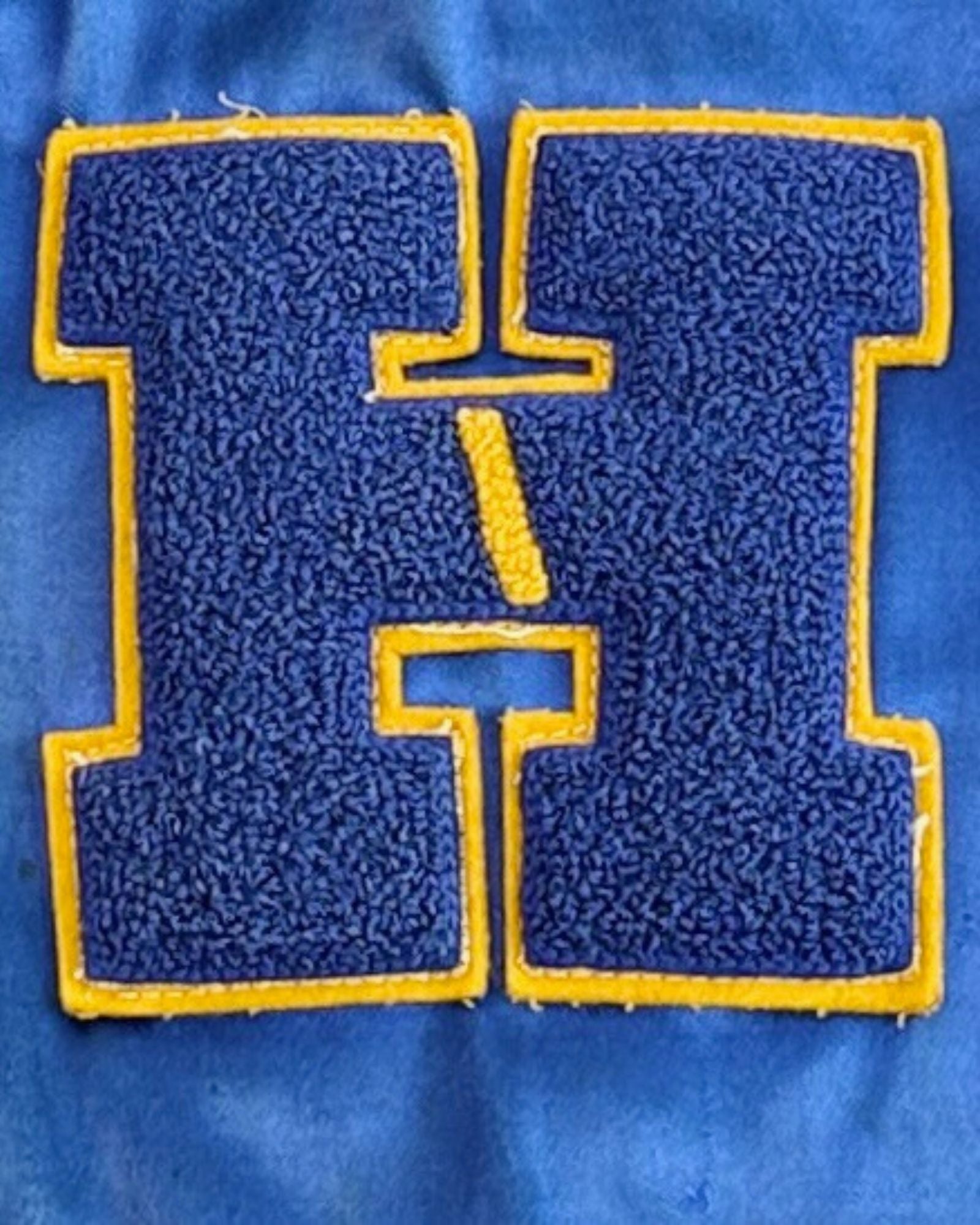 50s Gold and Blue Satin Letterman Jacket