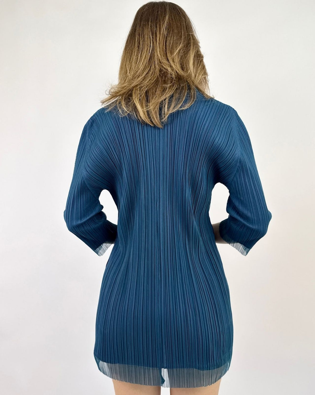 Pleats Please Time Will Teal Jacket
