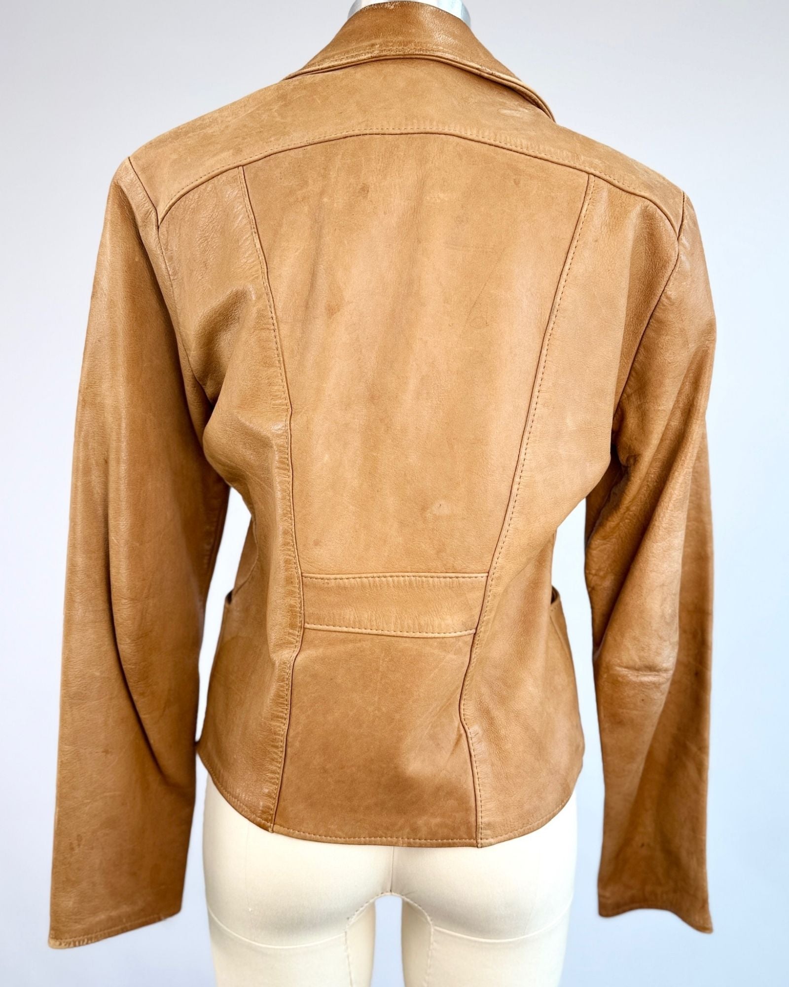 70's Brown Tooled Leather Jacket