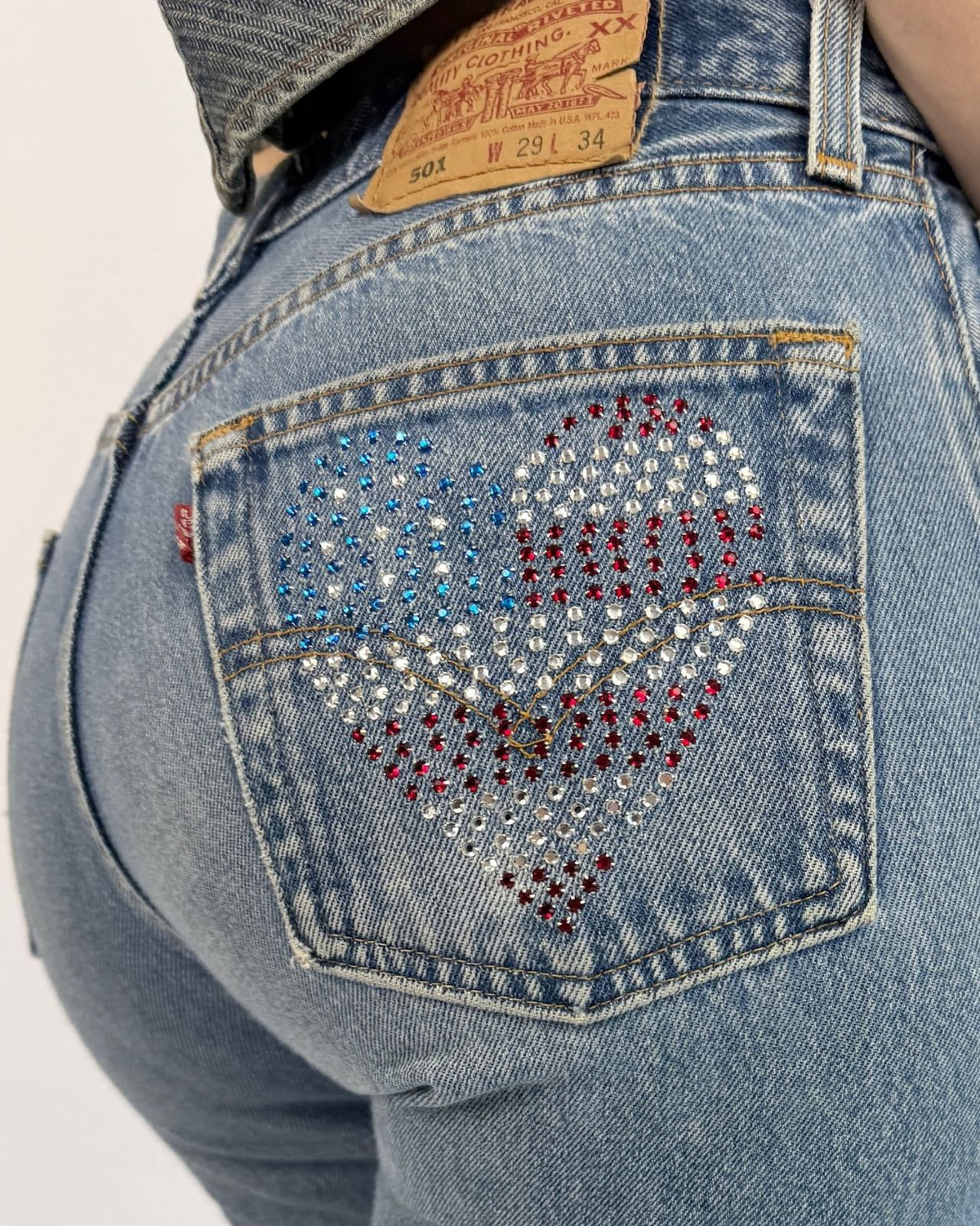 Levi's 501s Sparkling Heart Jeans