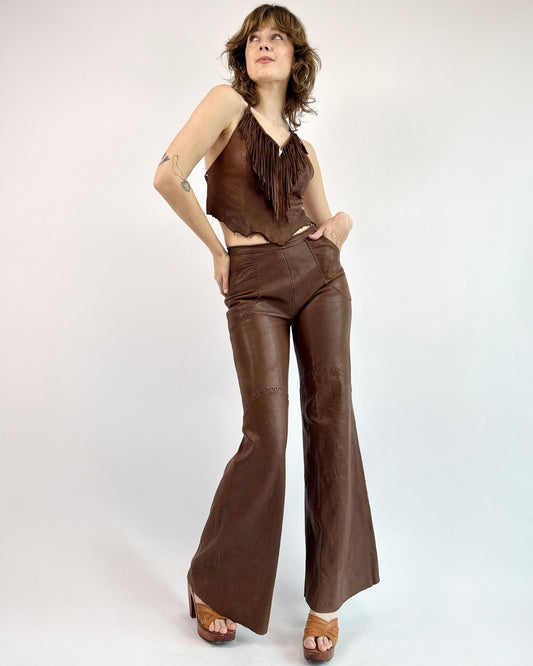A Sweet Stroll Brown Buckskin Bell Bottoms