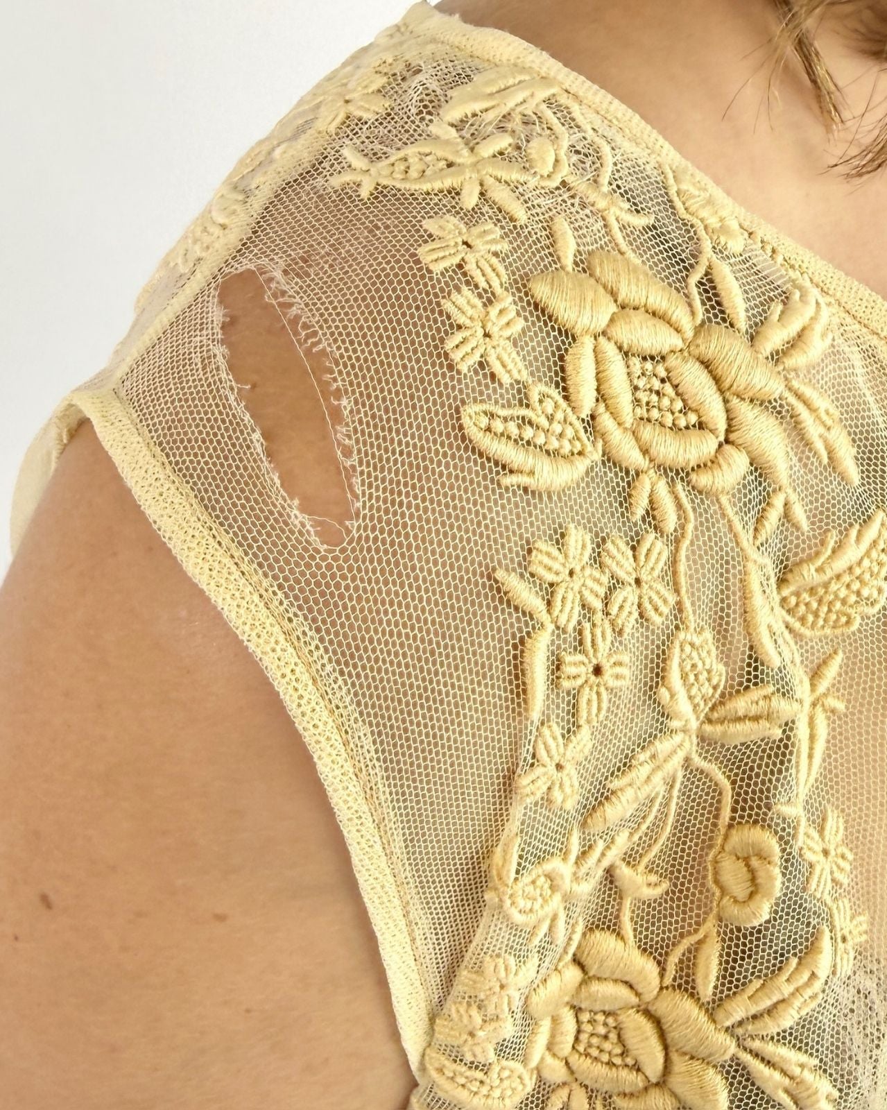 1920s Lemon and Lace Dress