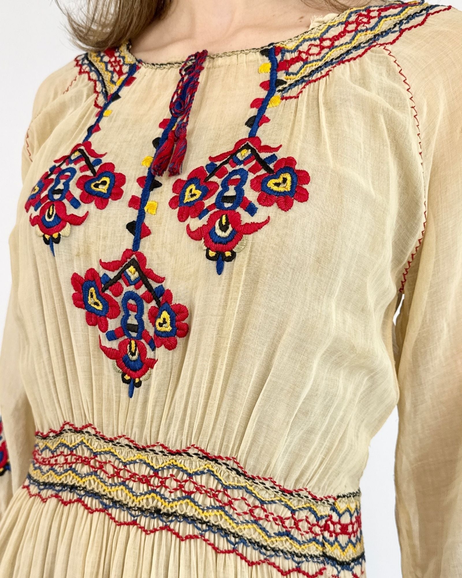 1930s Stories Entwined Hungarian Embroidered Dress