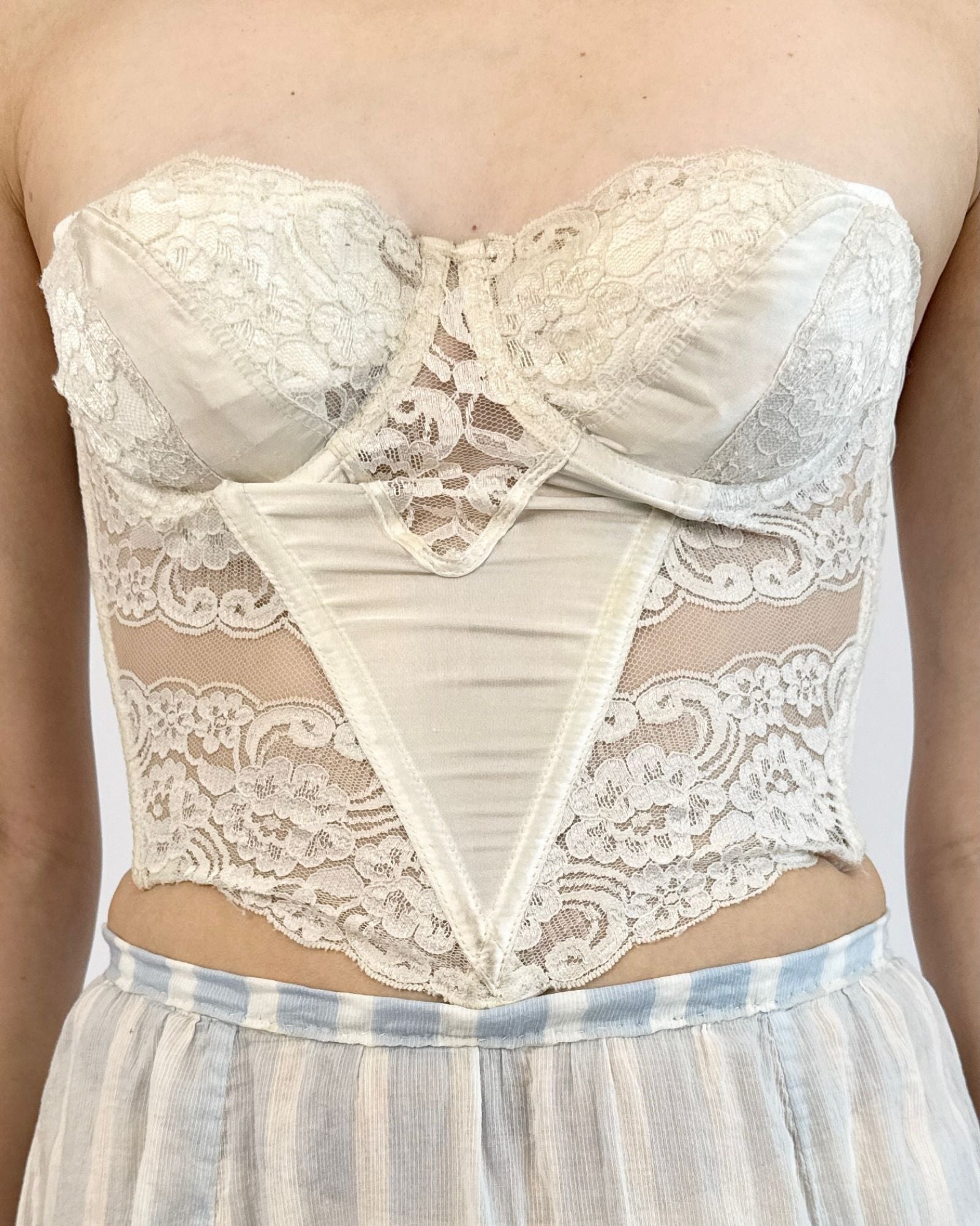 Christian Dior White Lace Bustier