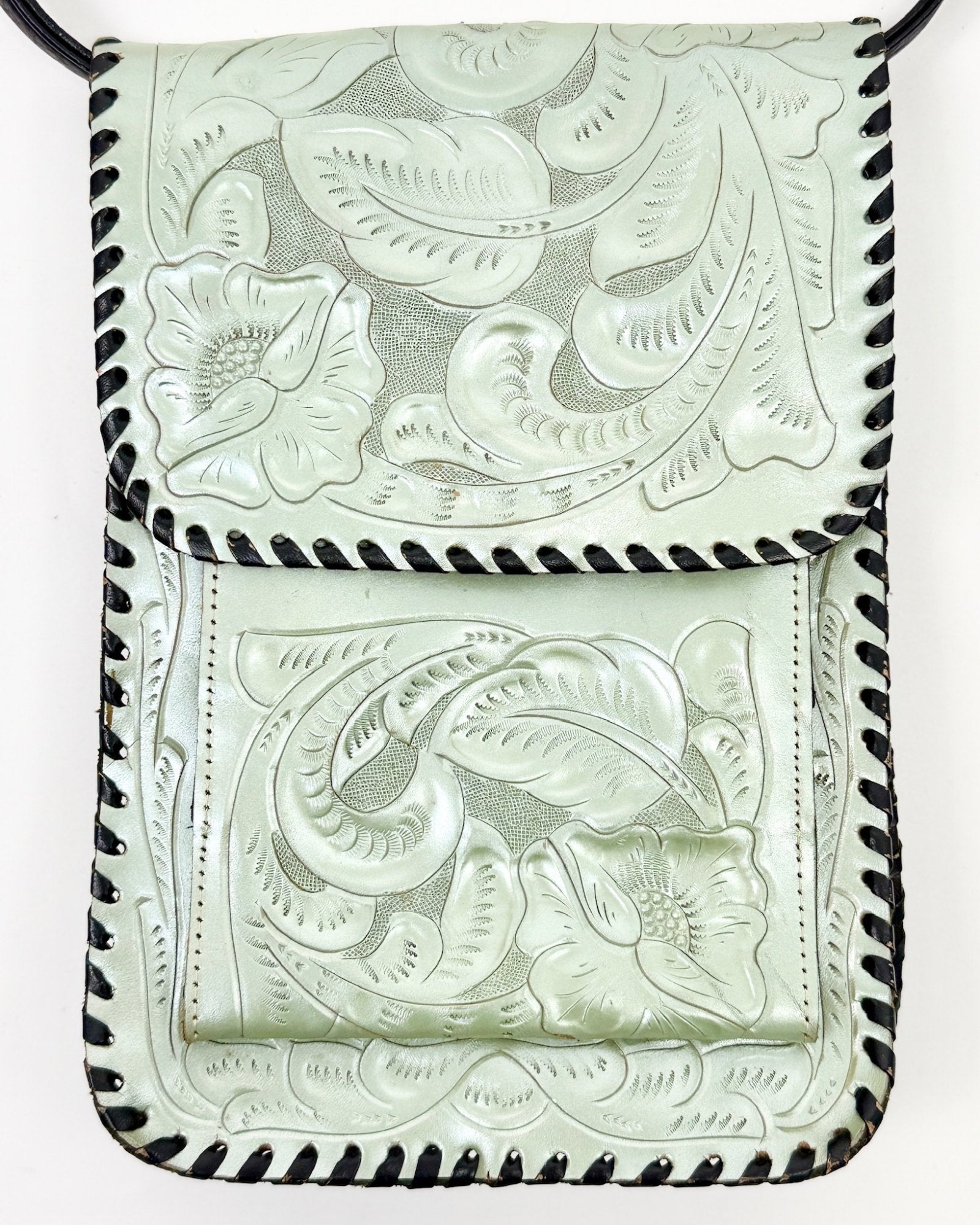 Char Metallic Tooled Crossbody Bag