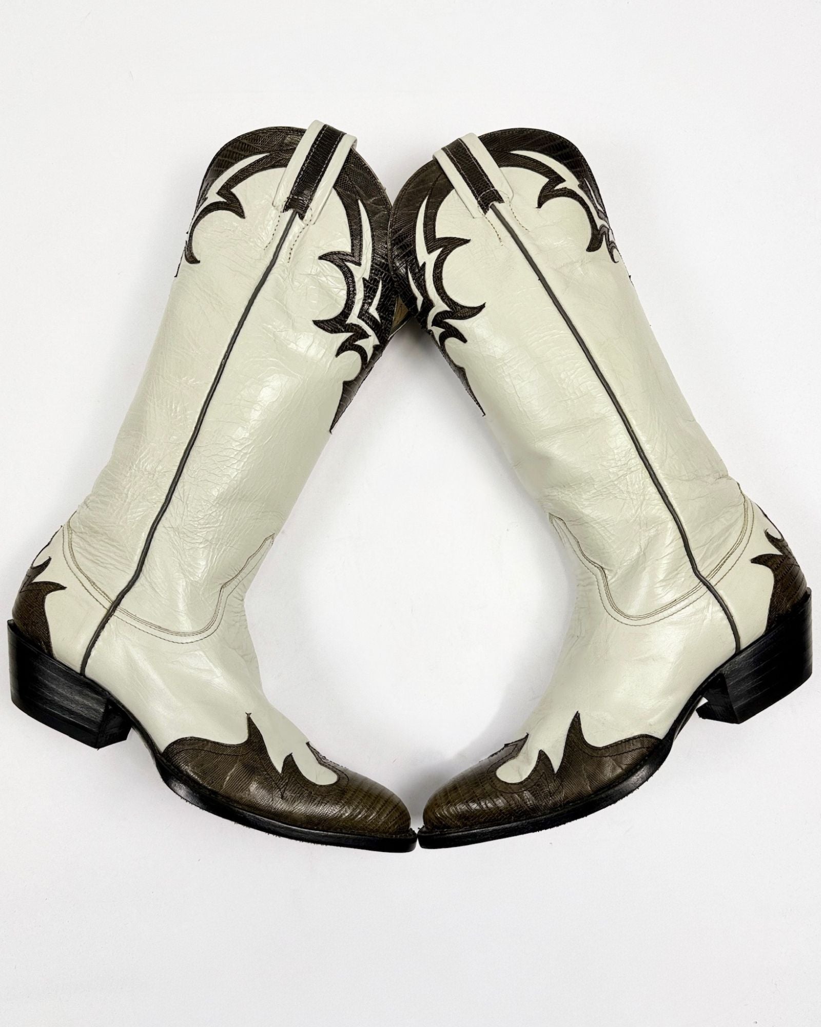 Larry Mahan Two Tone Cowboy Boots