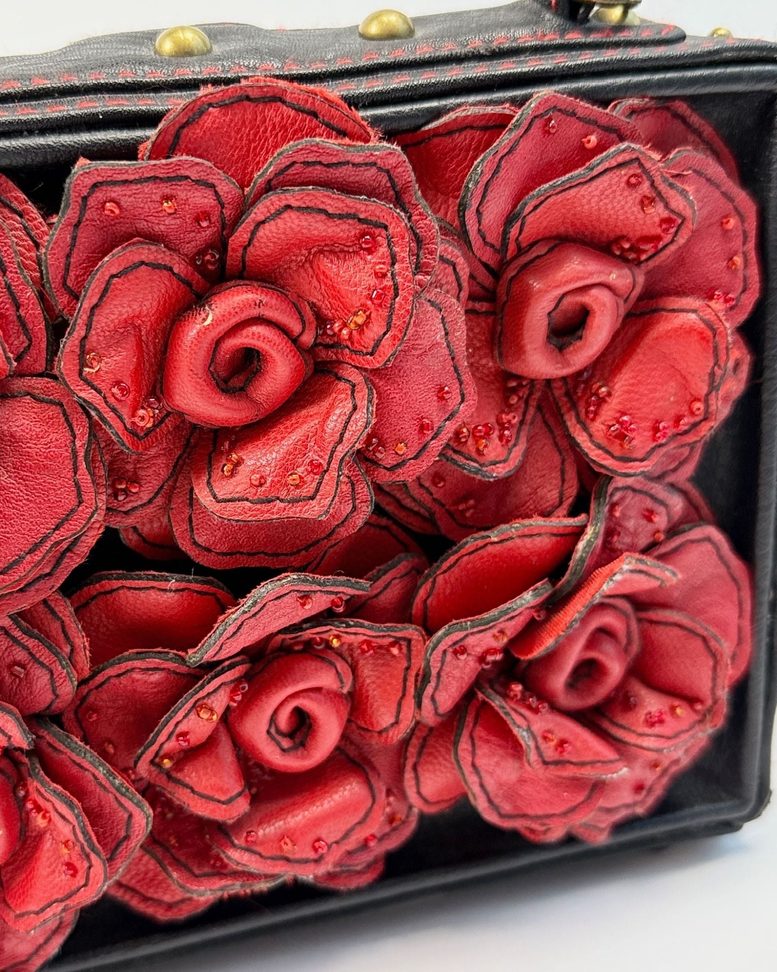 Mary Frances Studded Rose Box Purse