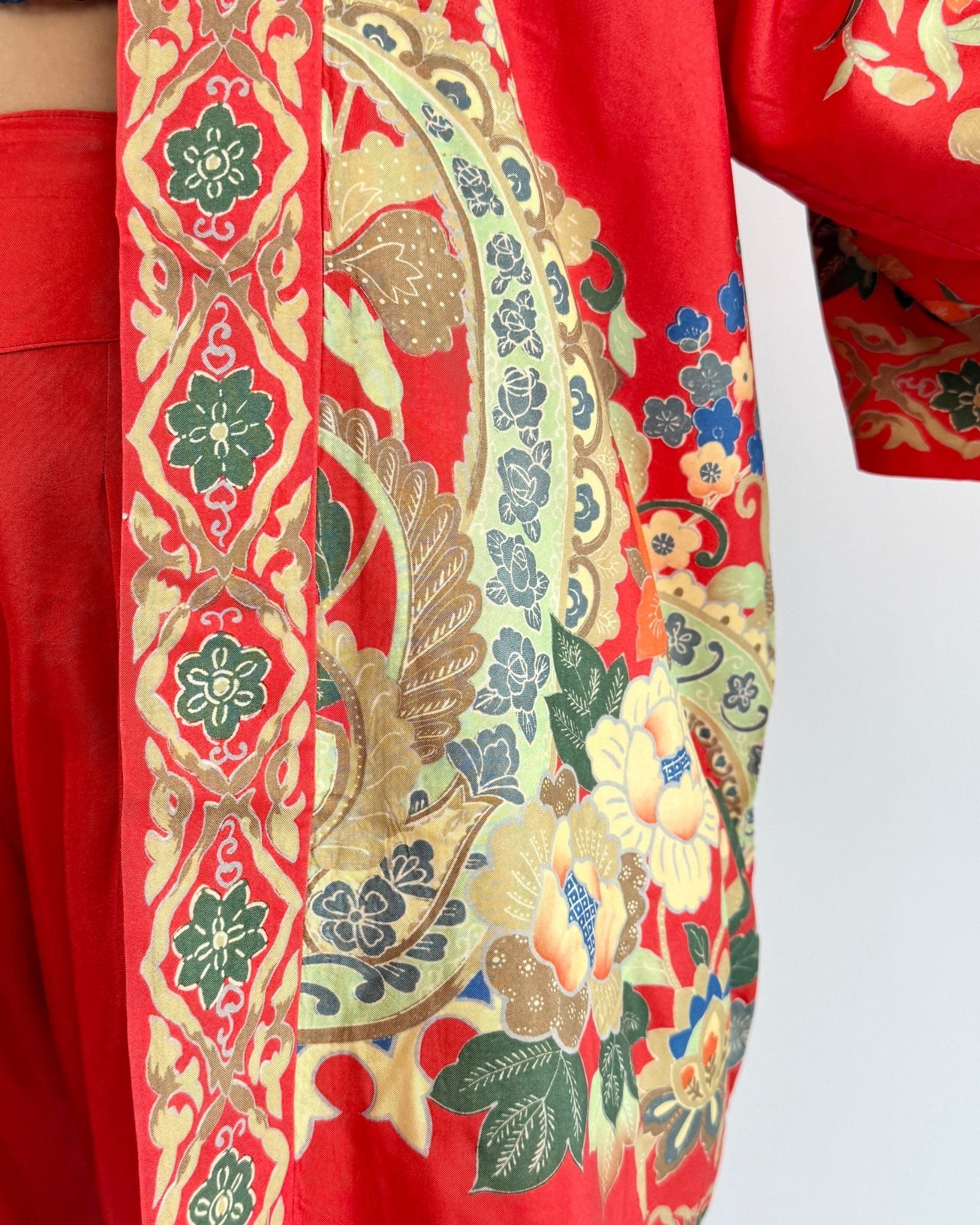 1930s Fallen Florals Pongee Silk Set