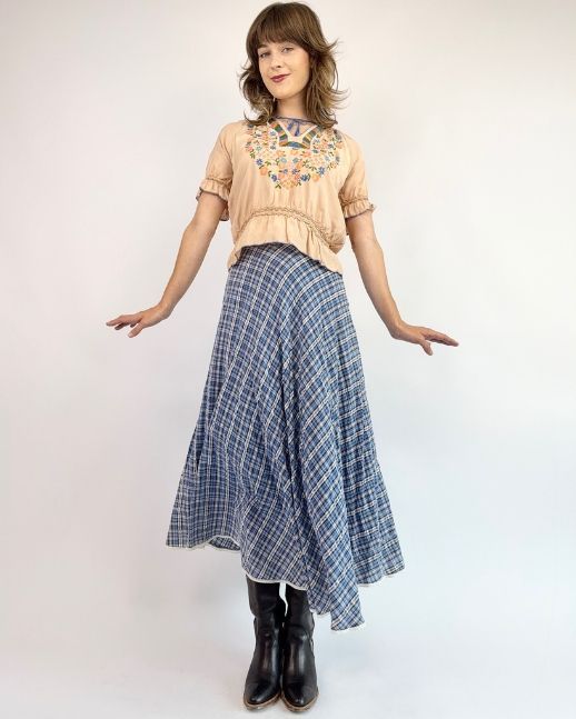 Crossing Paths Plaid Maxi Skirt