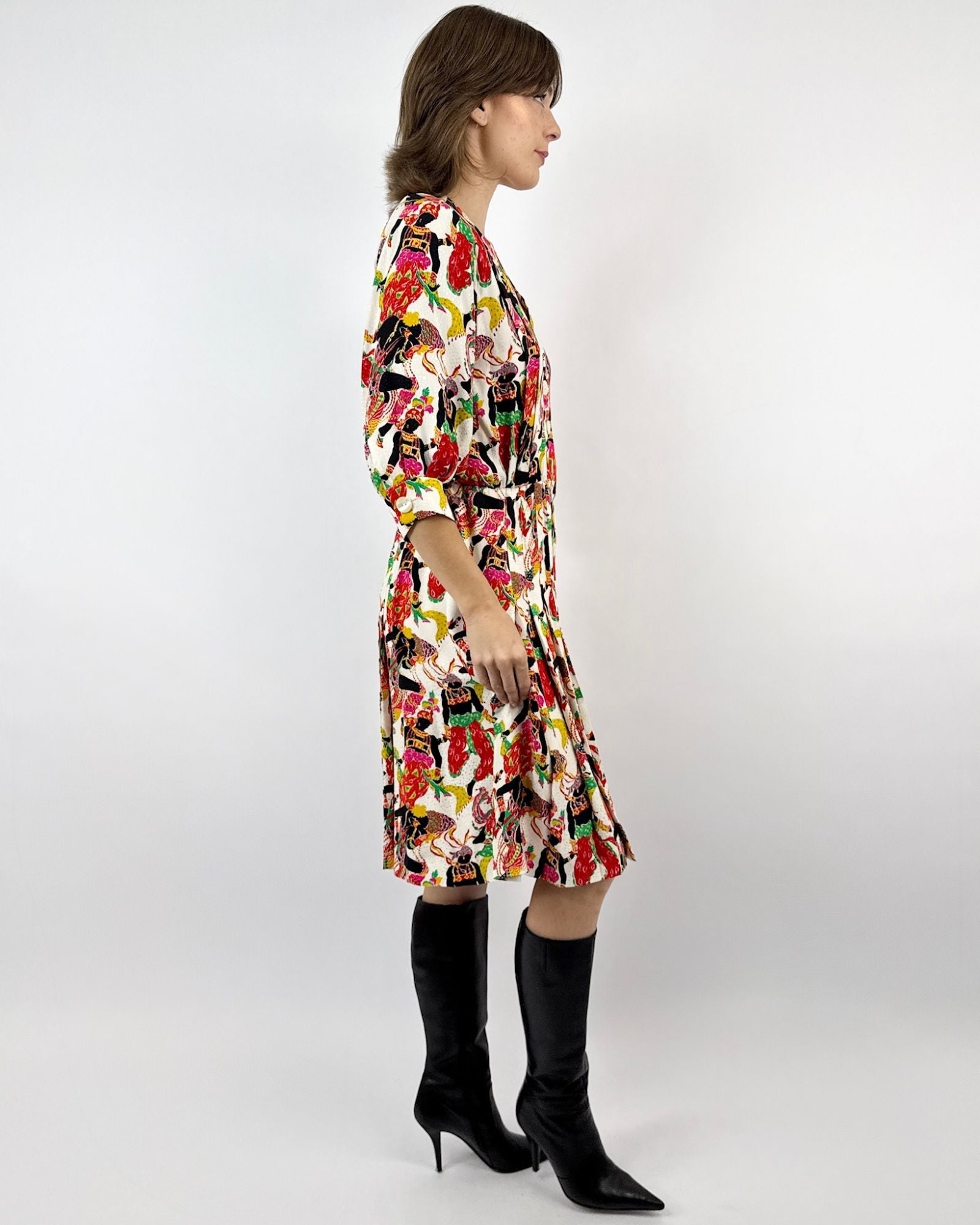 YSL Leon Bakst Silk Secretary Dress