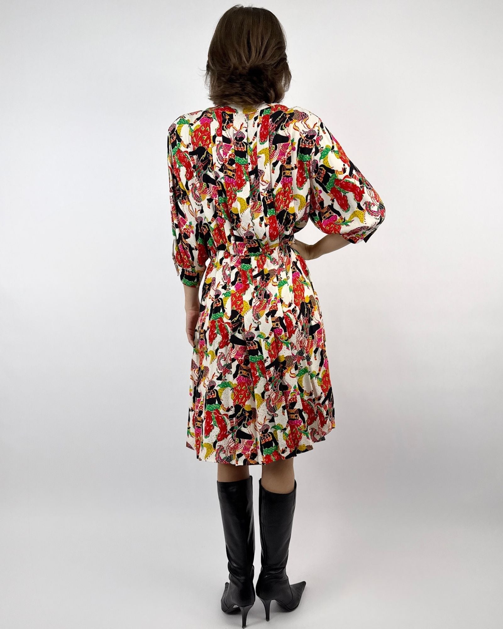 YSL Leon Bakst Silk Secretary Dress