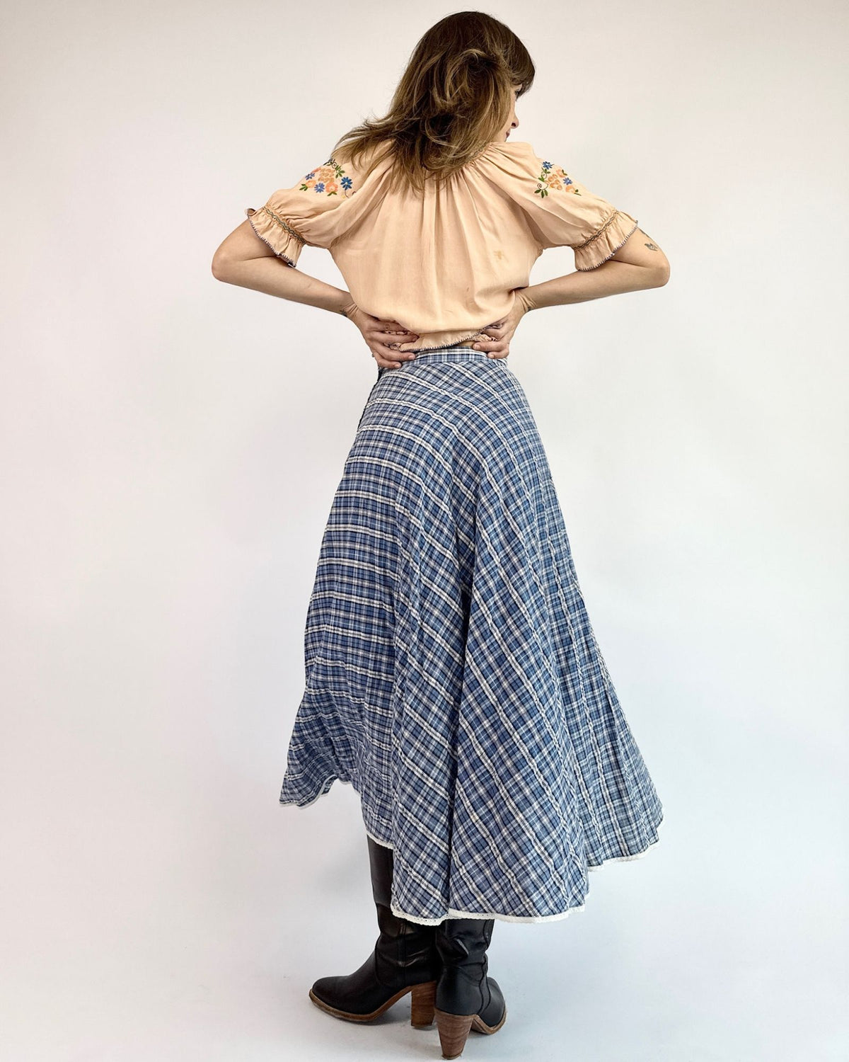 Crossing Paths Plaid Maxi Skirt