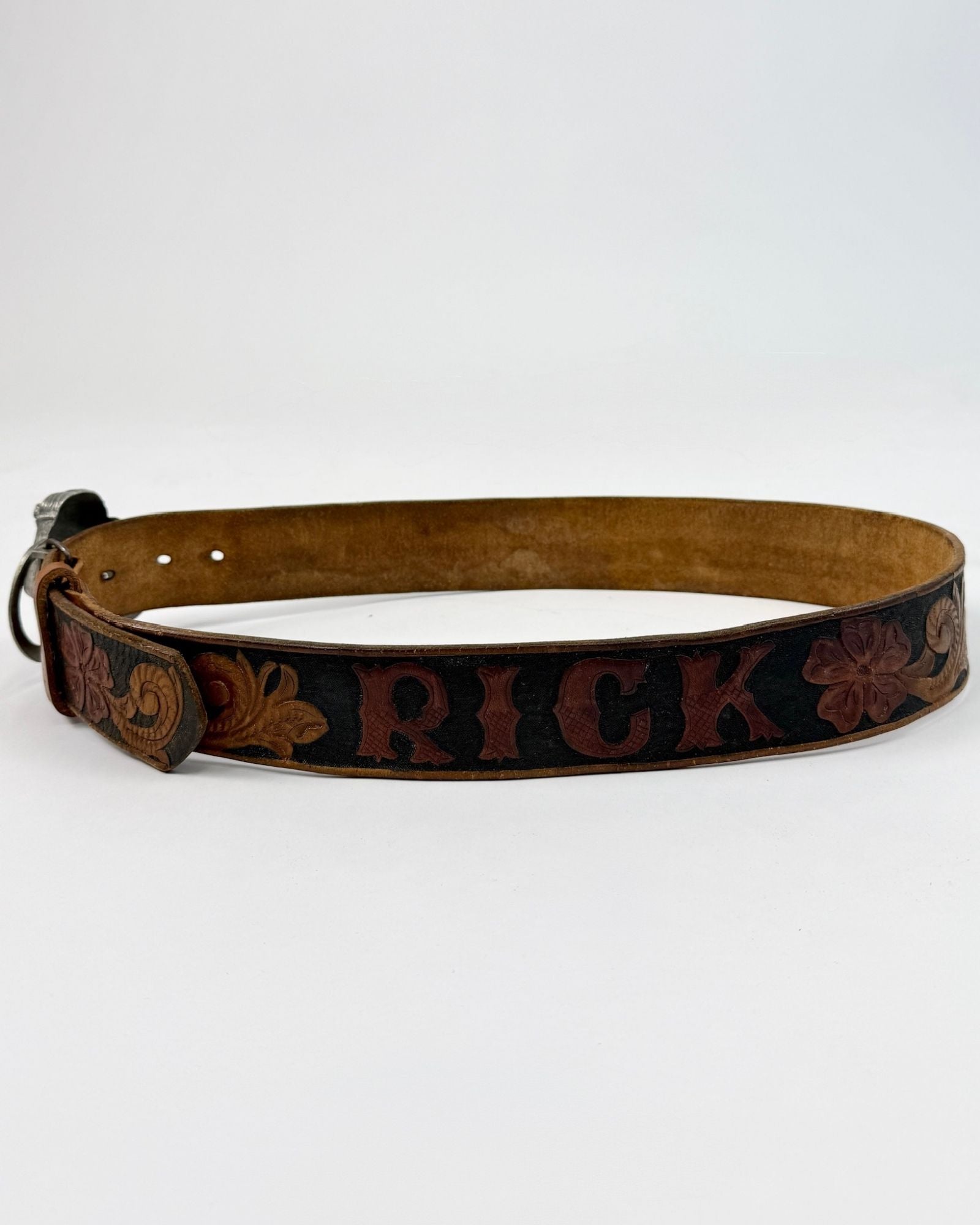 Silver Art Nouveau Lady Tooled Belt