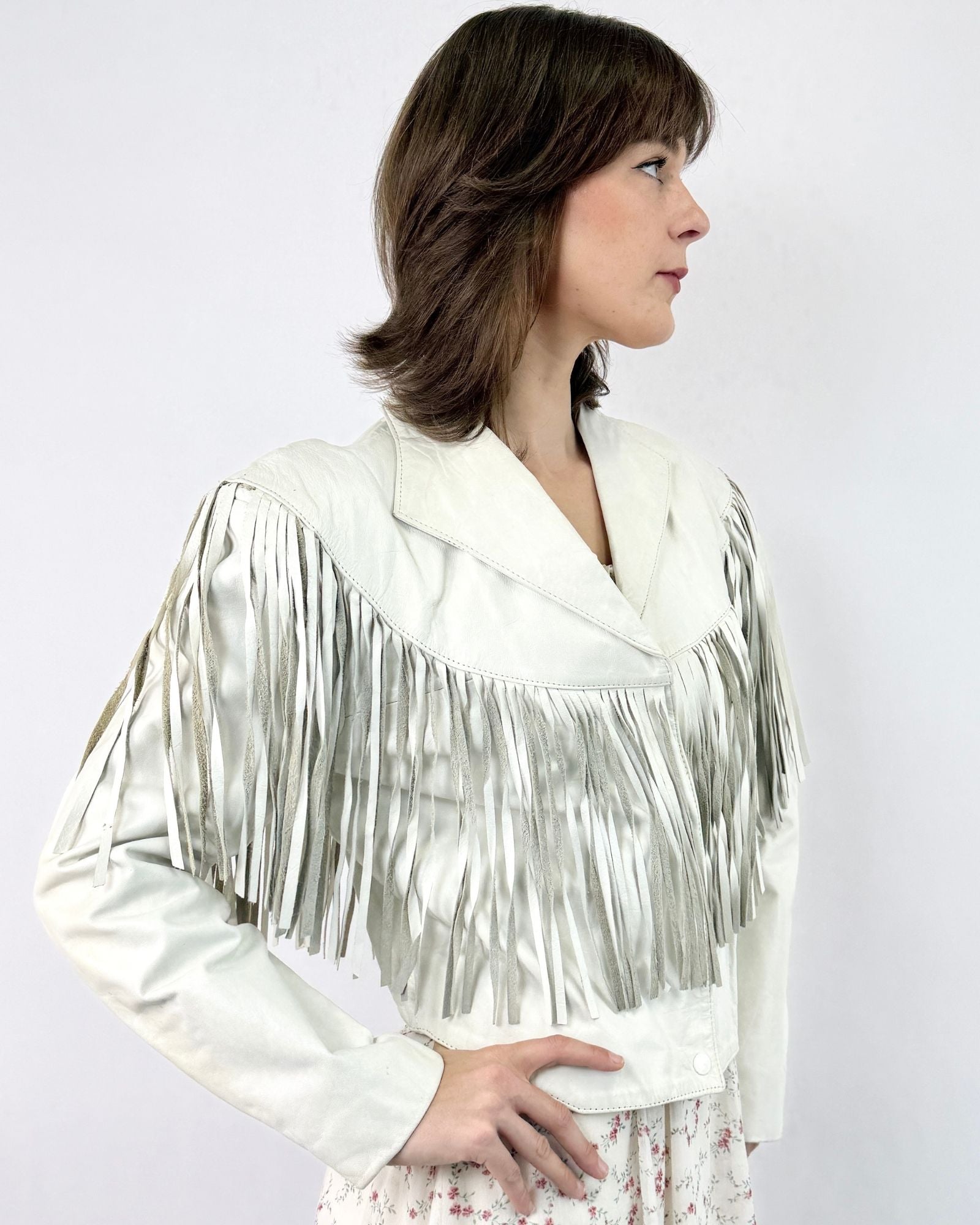 Sloan Peterson White Fringe Jacket