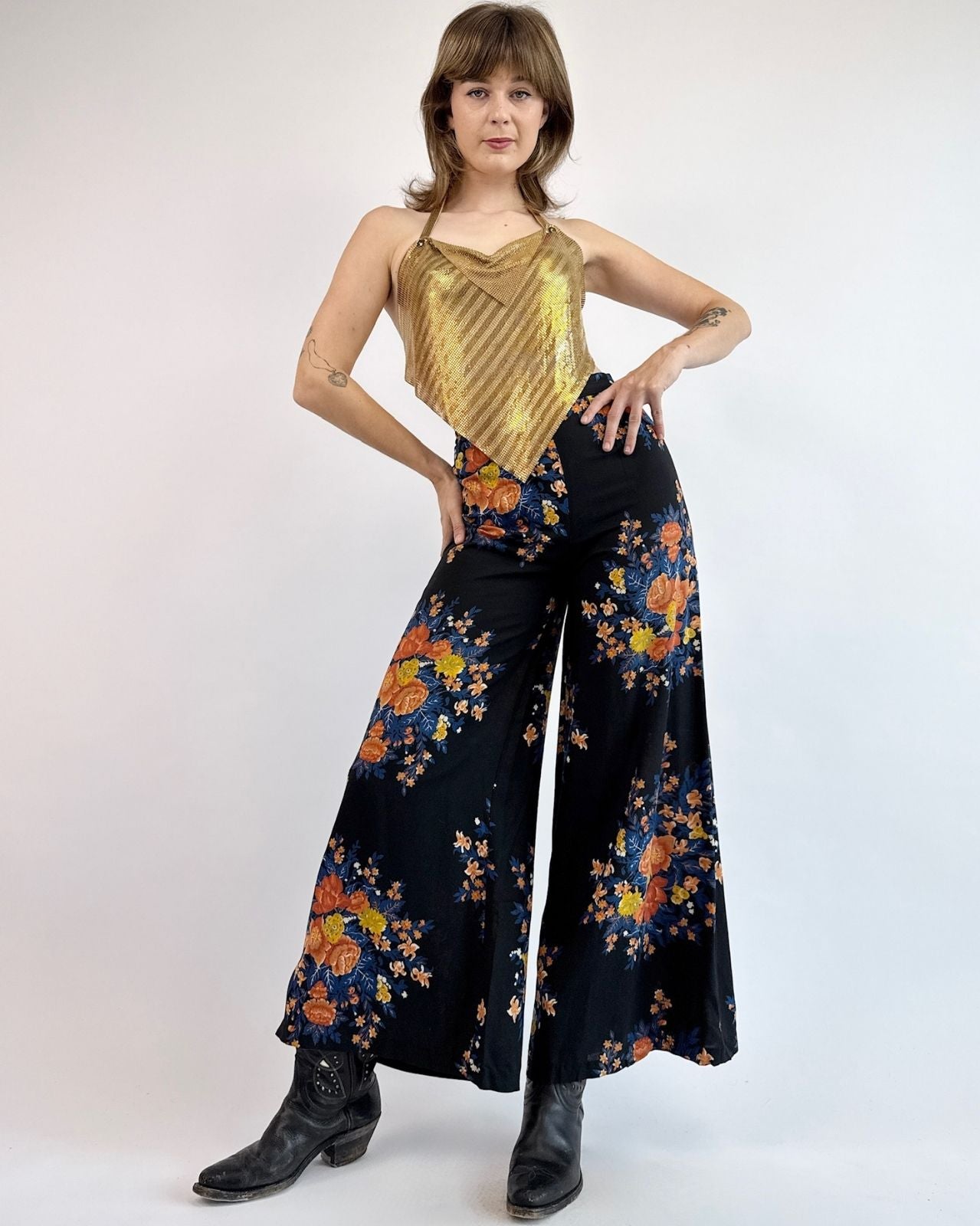 70s Sleeping Garden Palazzo Pants