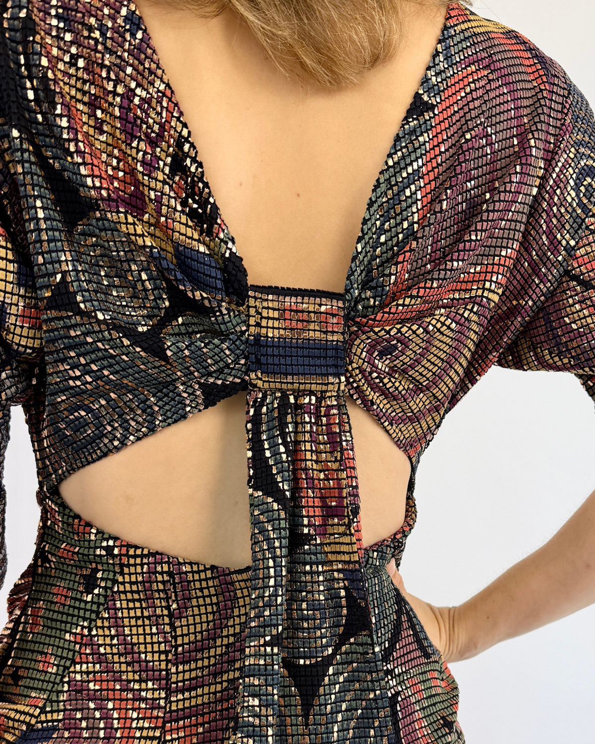 Caché Metallic Maestro Cocktail Dress