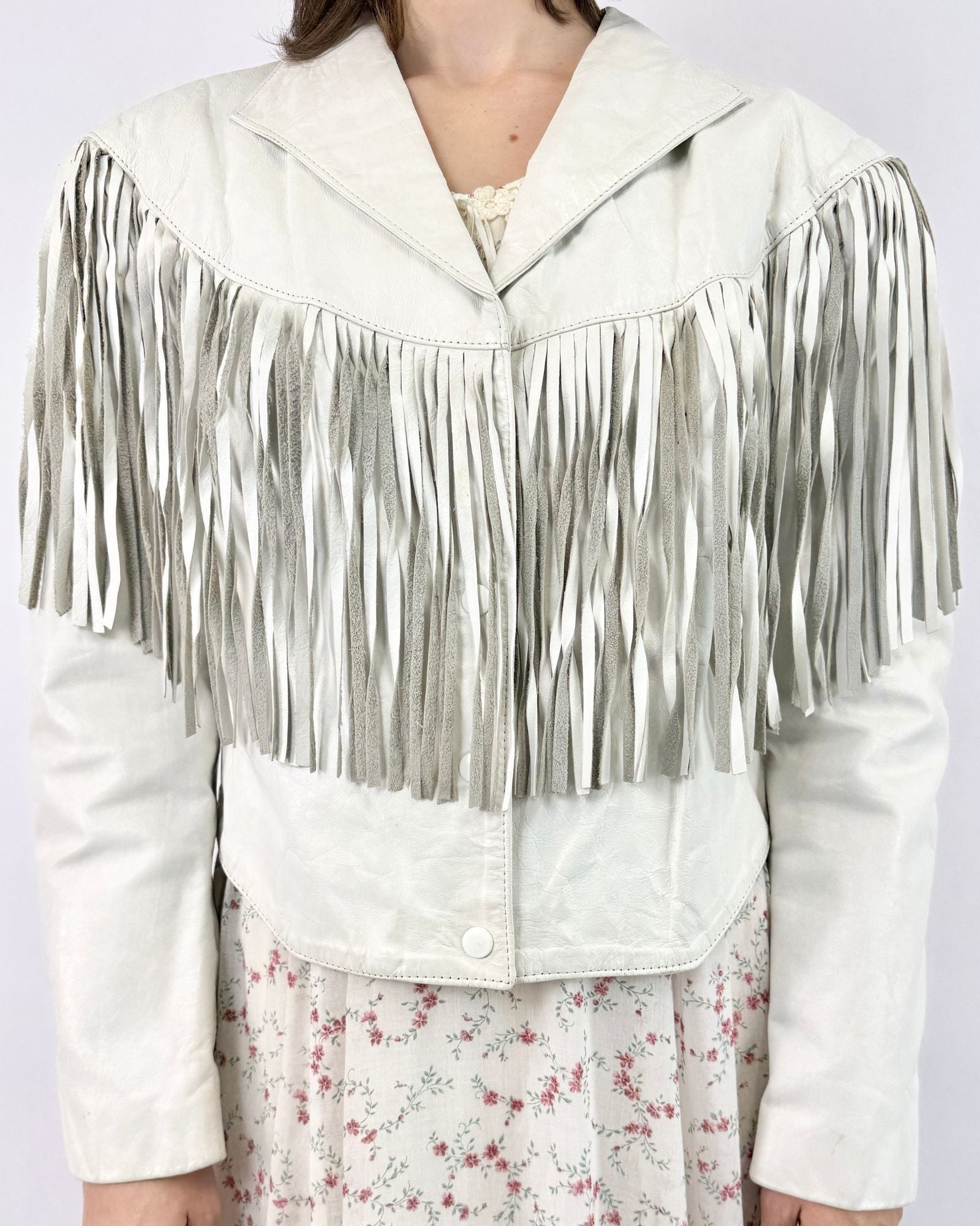 Sloan Peterson White Fringe Jacket