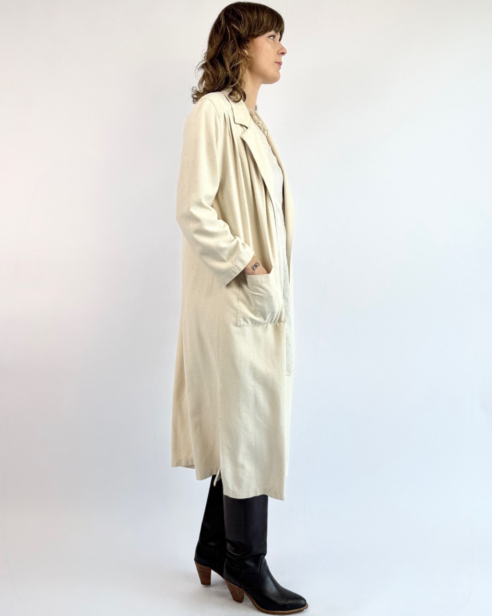 Hint of Vanilla Draped Duster