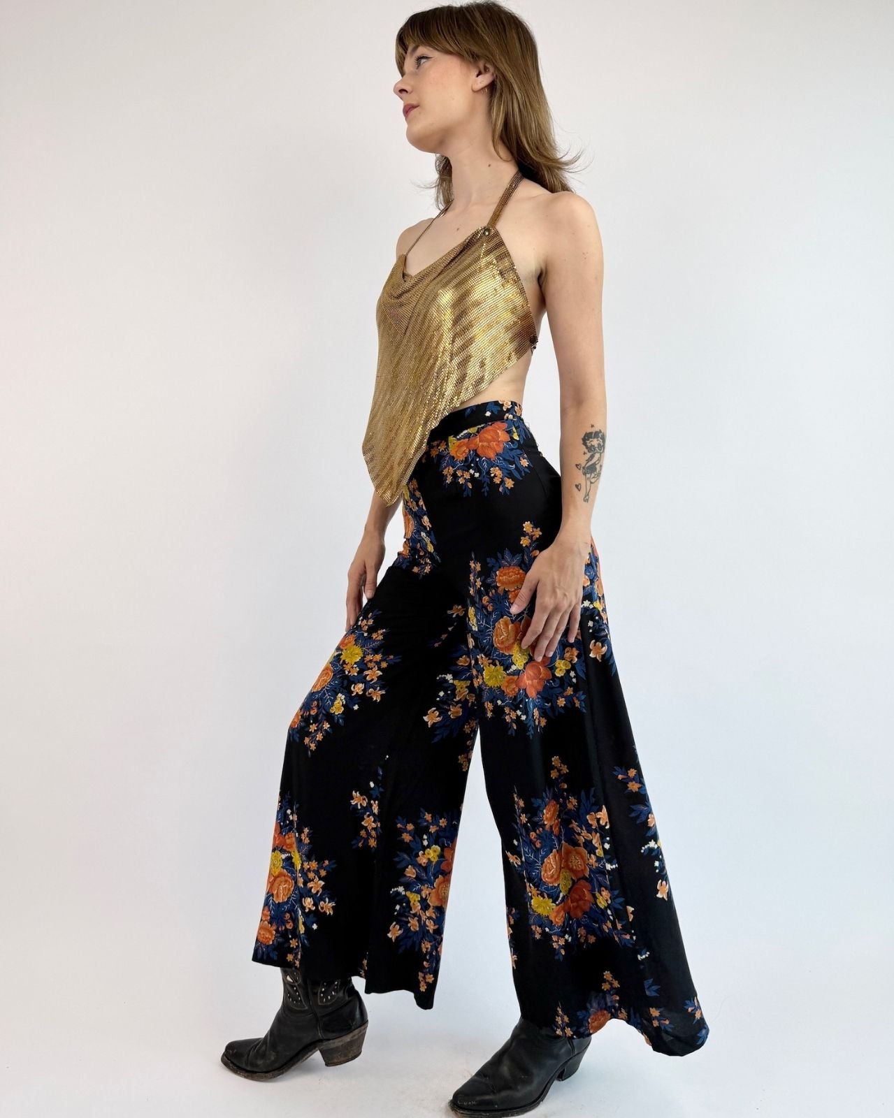 70s Sleeping Garden Palazzo Pants