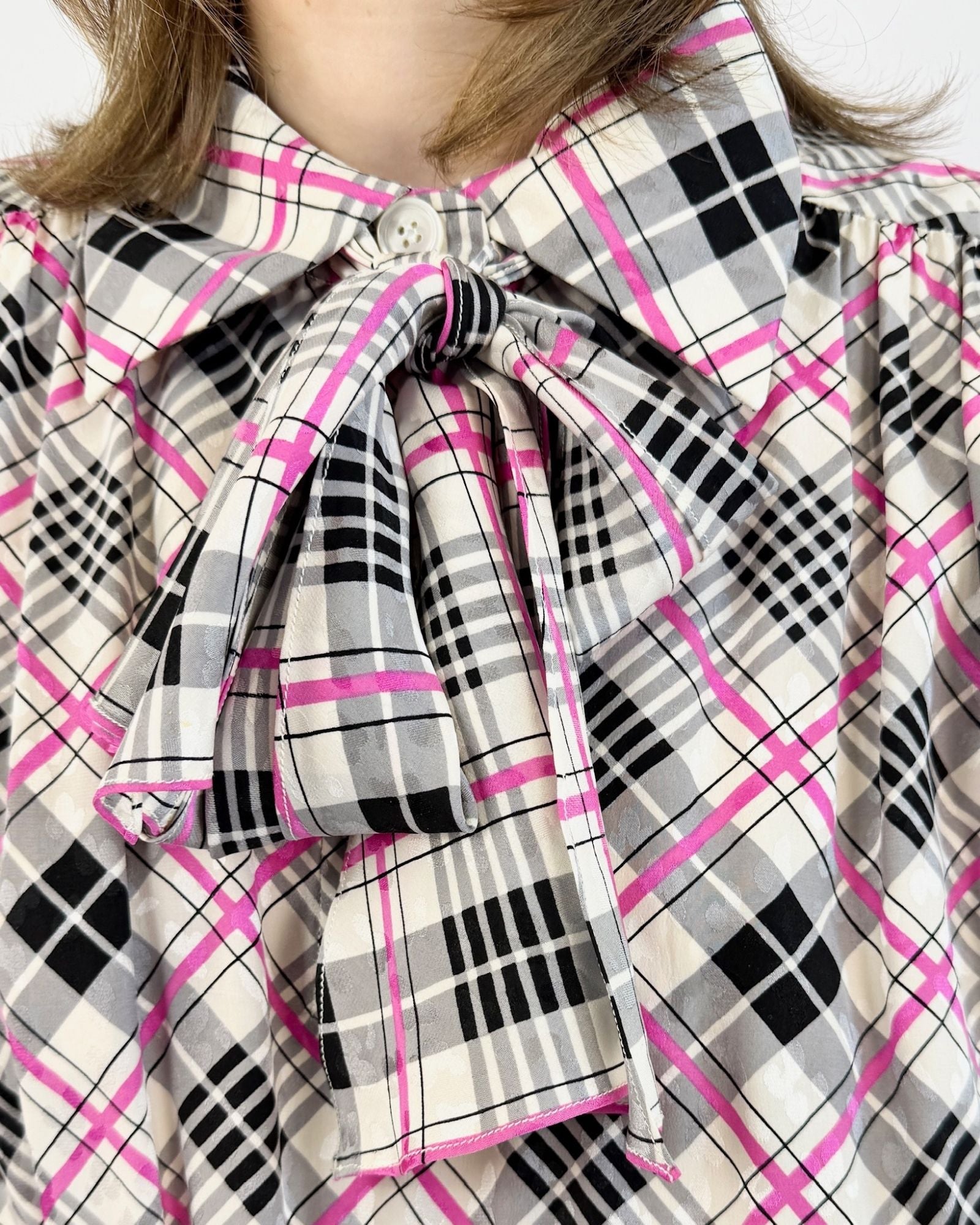 YSL Love on File Plaid Dress