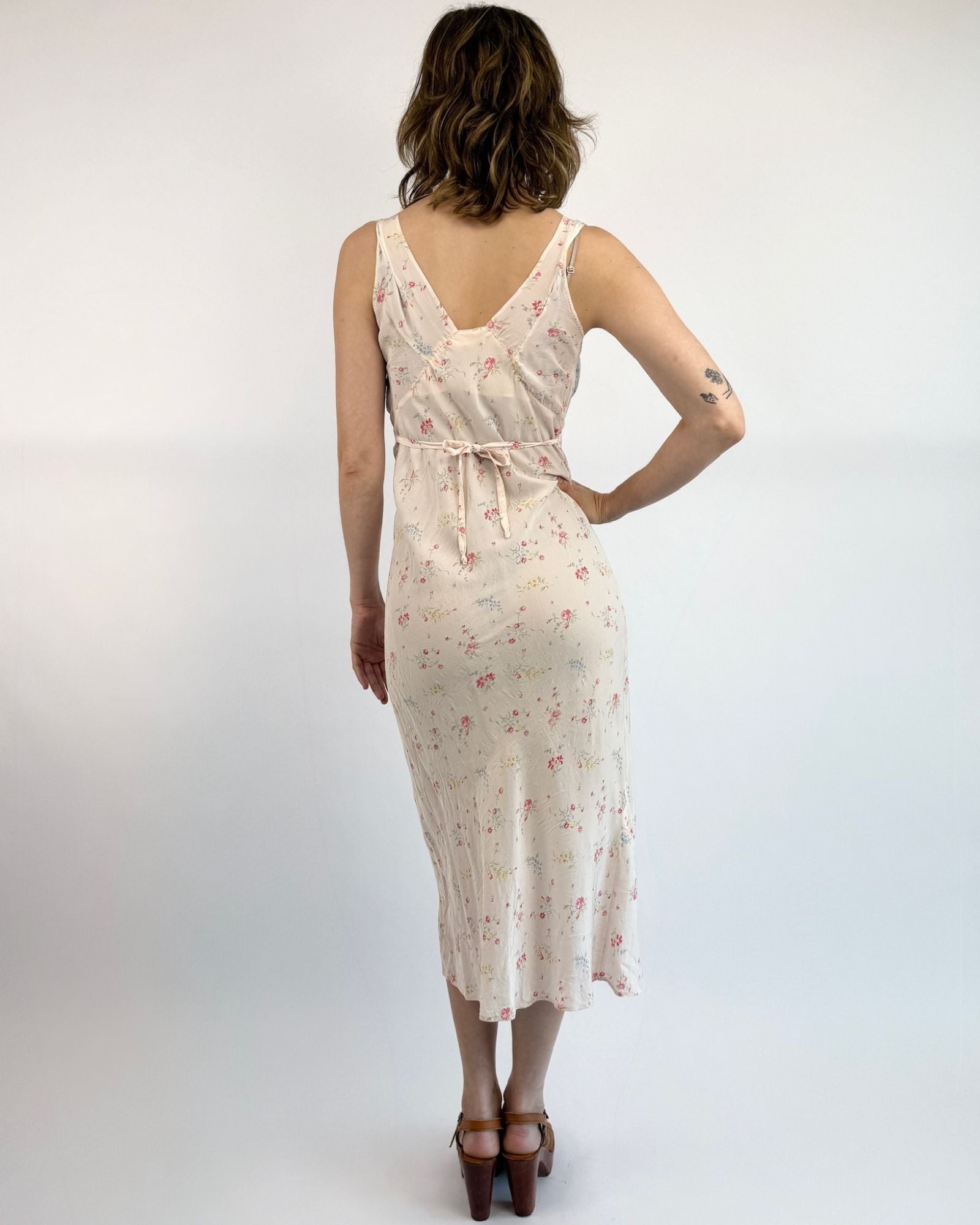 1930s Spring In My Slip Floral Rayon Dress