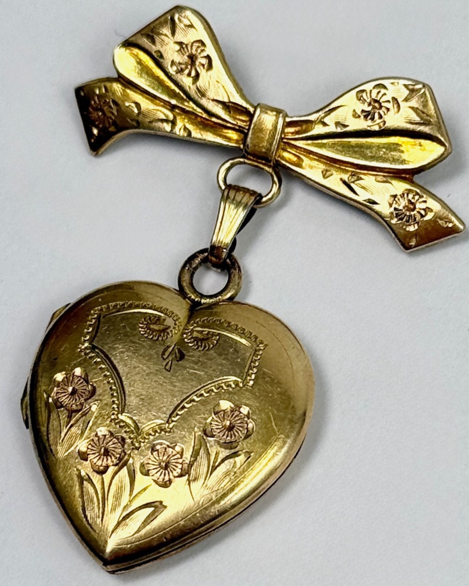 Victorian Heart Locket Brooch
