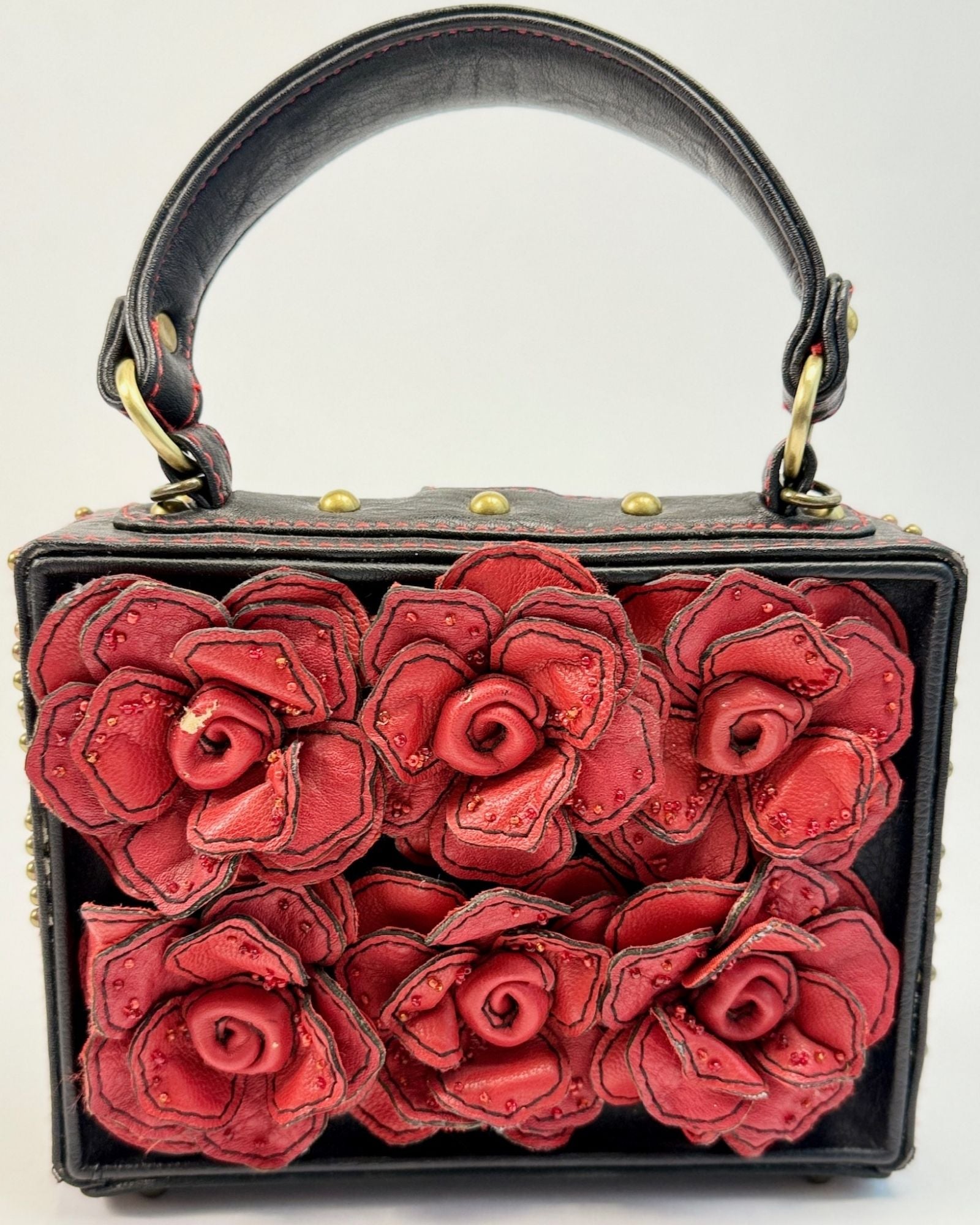 Mary Frances Studded Rose Box Purse