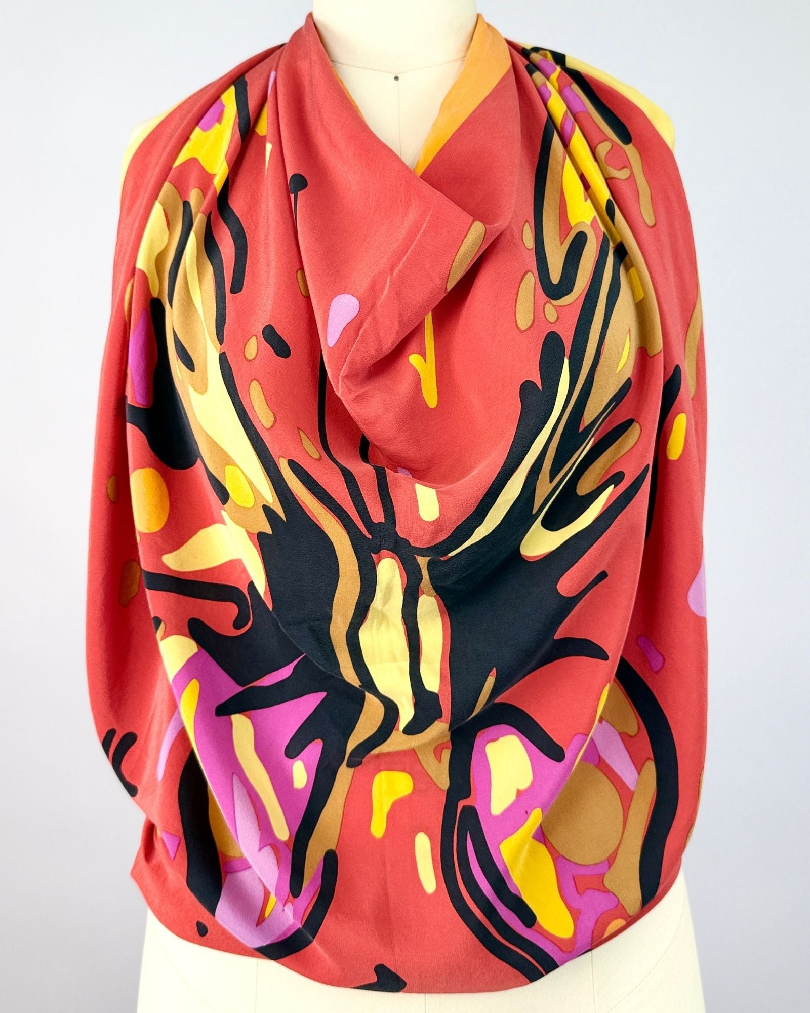 Krizia Butterfly Silk Scarf