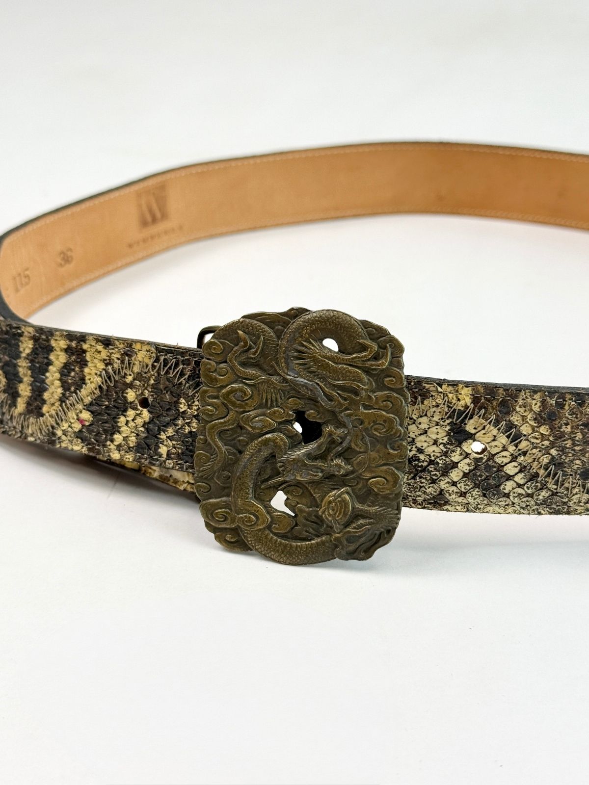 Brass Chinese Dragon Belt Buckle