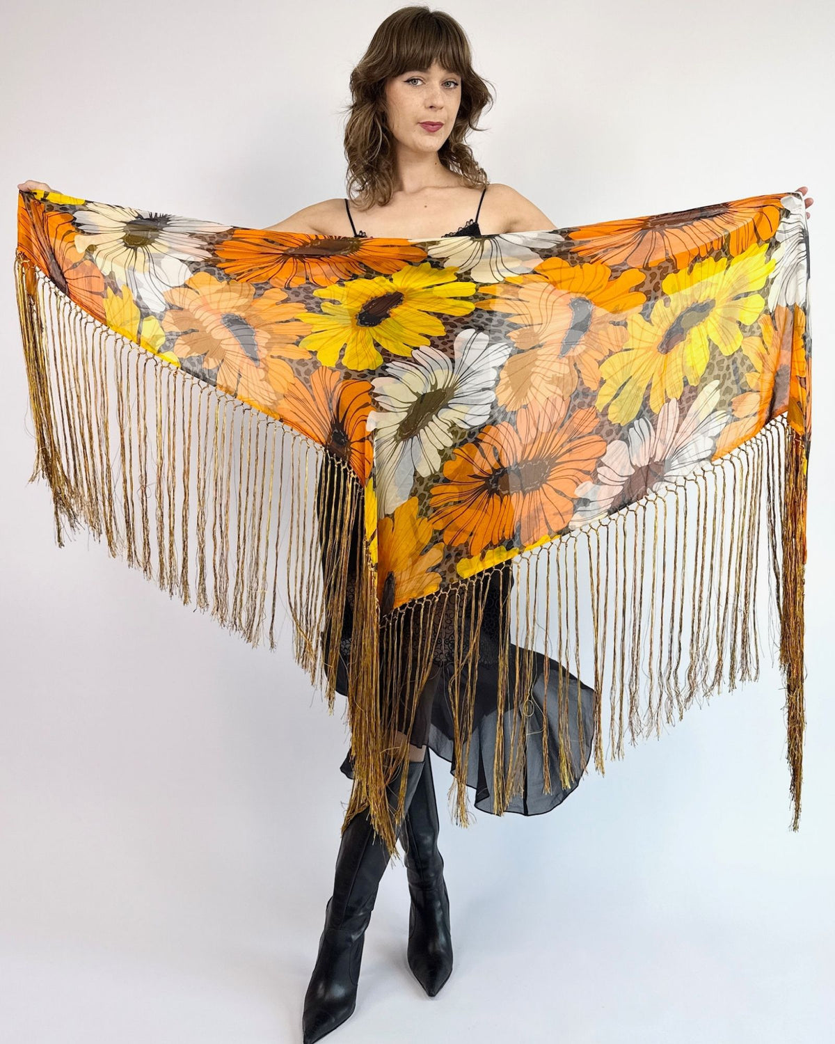 Daisy Lane Chiffon Fringe Shawl