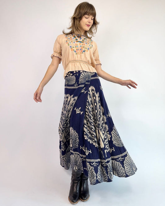 Walk The Walk Peacock Wrap Skirt