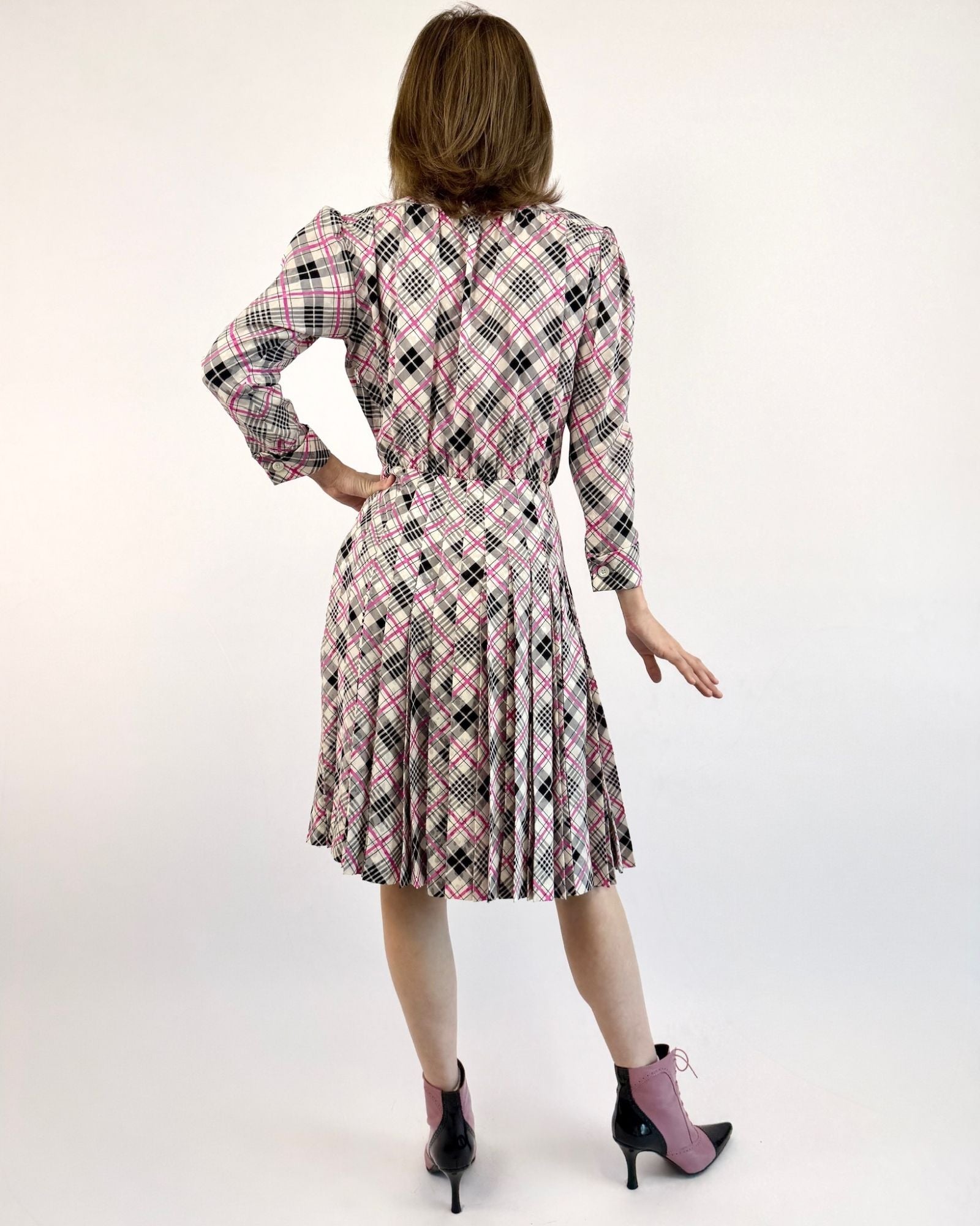 YSL Love on File Plaid Dress