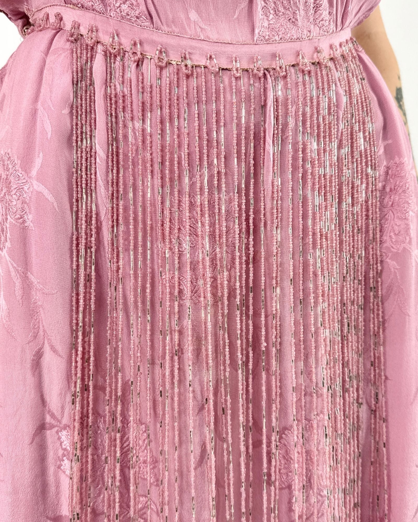 1920s Aphrodite Dances Lavender Silk Dress