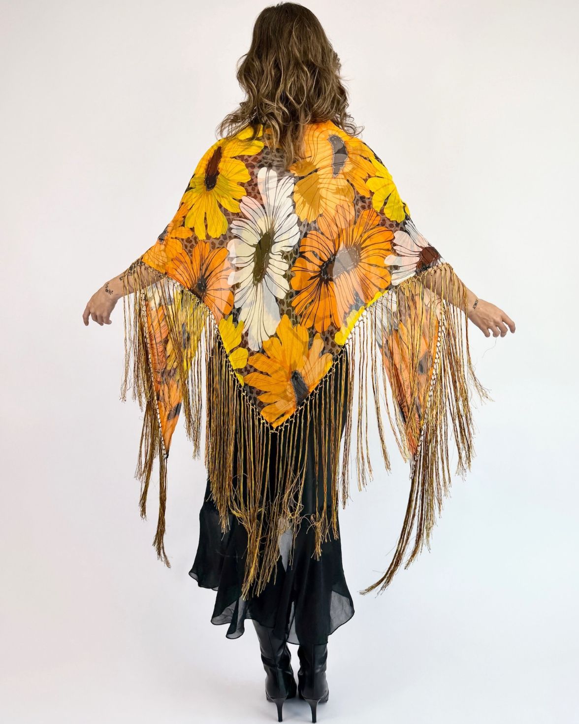 Daisy Lane Chiffon Fringe Shawl
