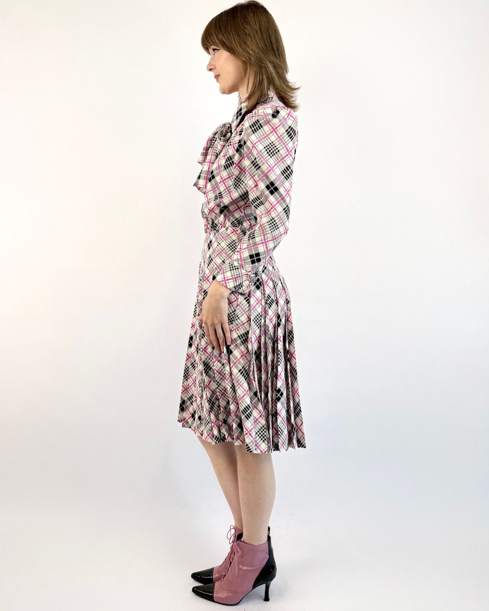 YSL Love on File Plaid Dress