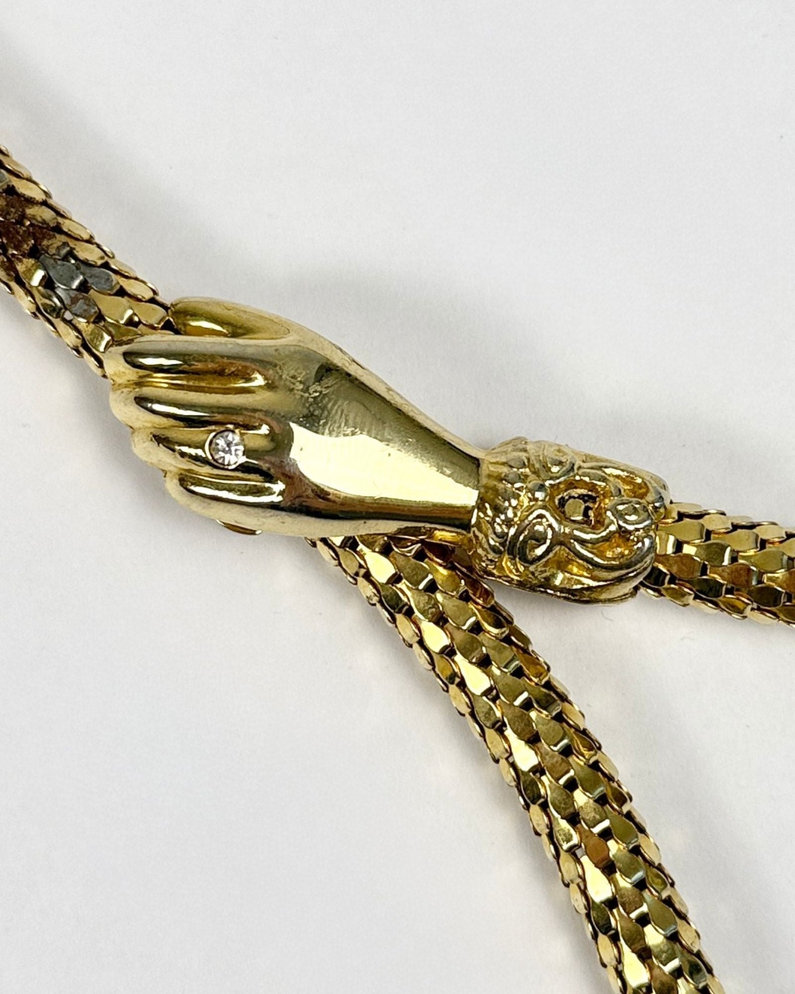 DL Auld gold Mesh Hands Necklace