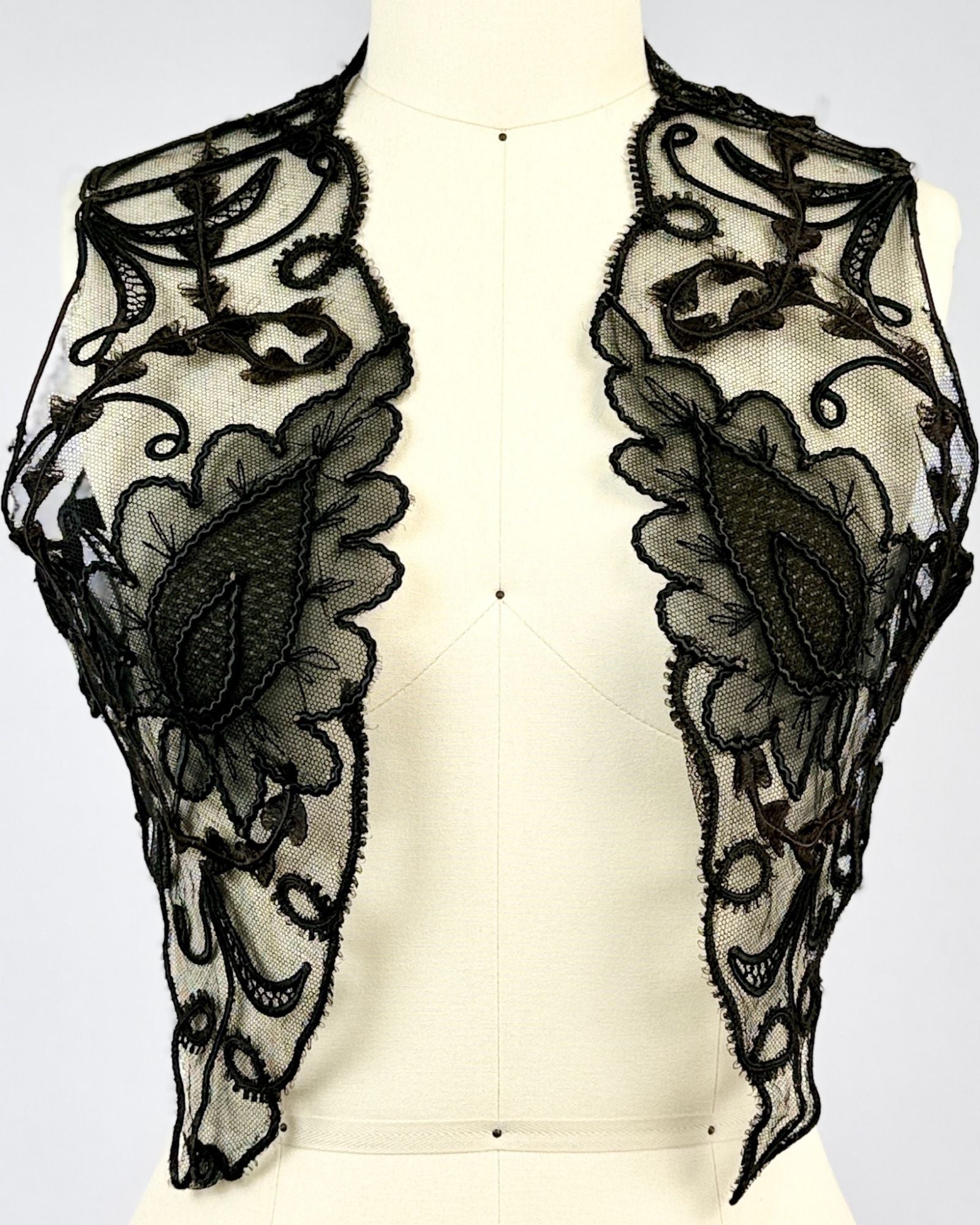 Antique Black Embroidered Vest