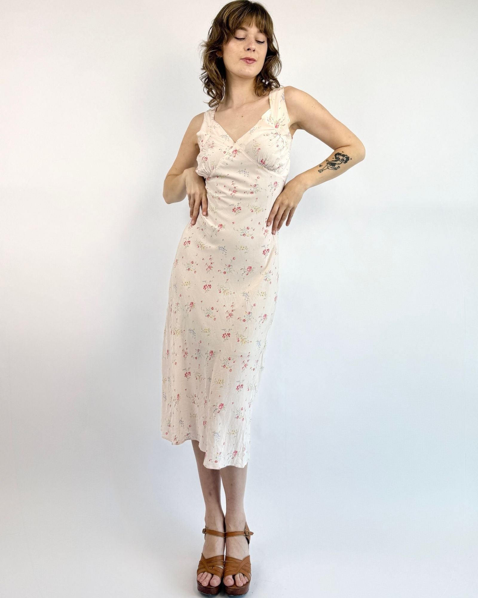 1930s Spring In My Slip Floral Rayon Dress
