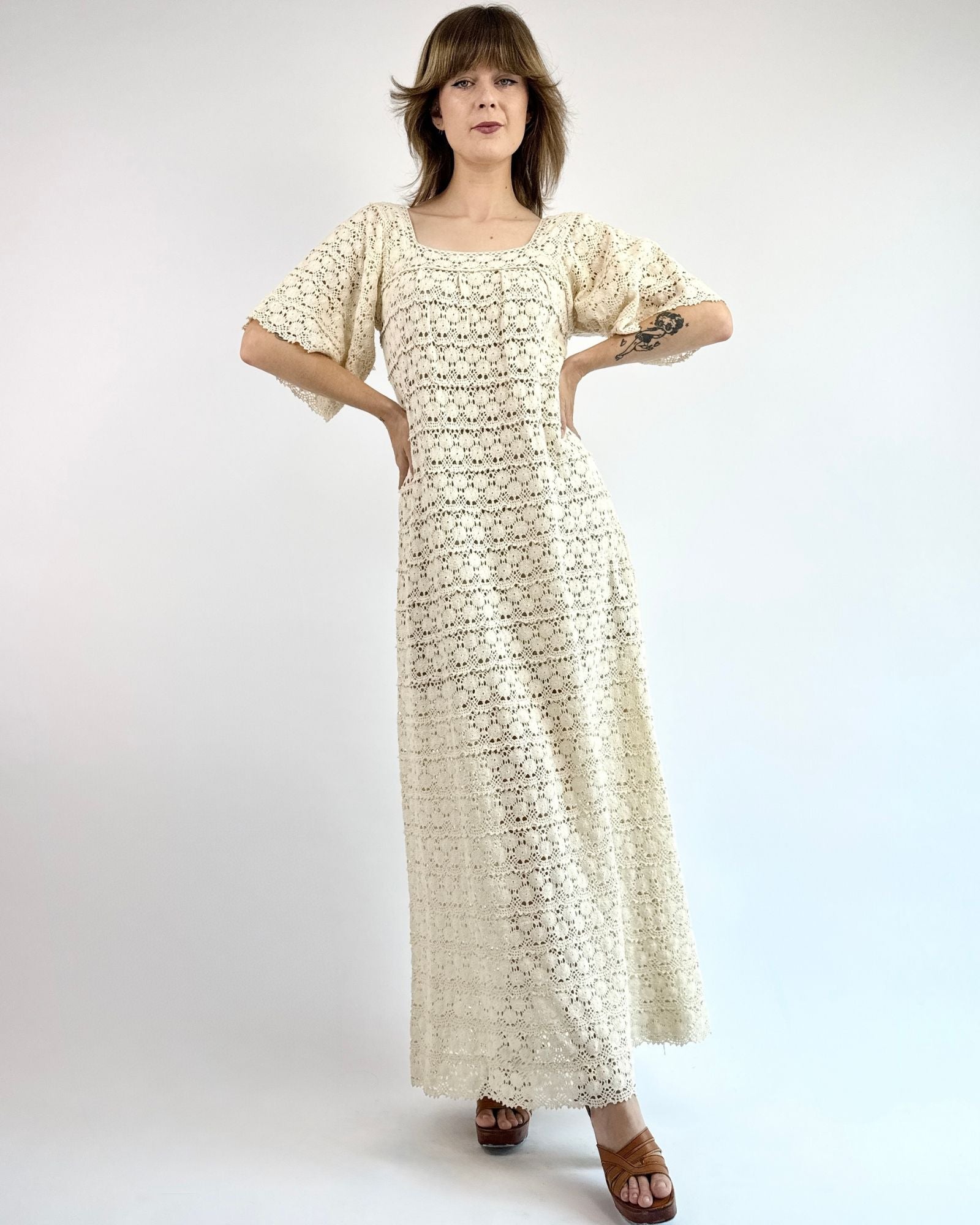 70s Summer Coastlines Crochet Maxi
