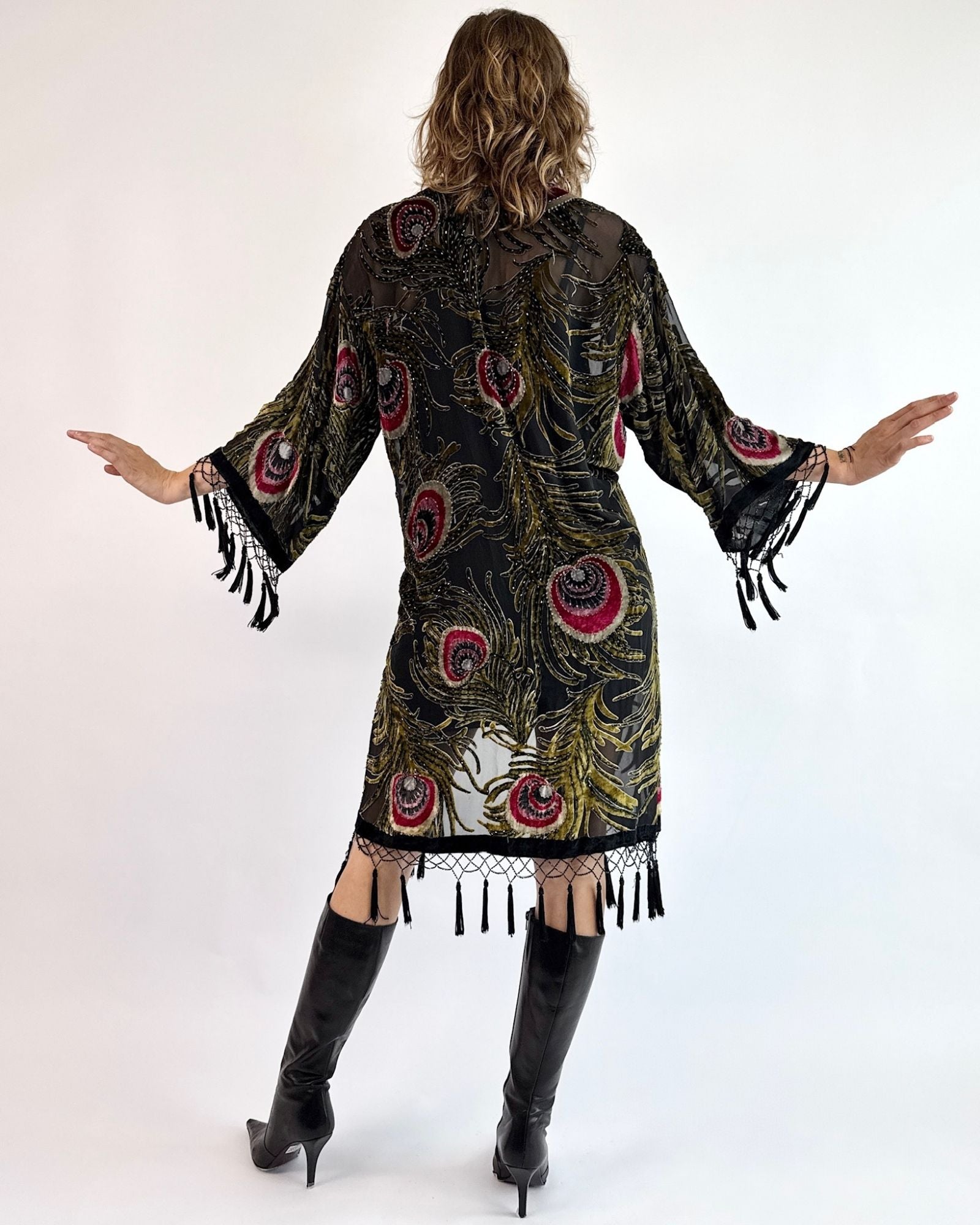 Fly High Peacock Burnout Robe