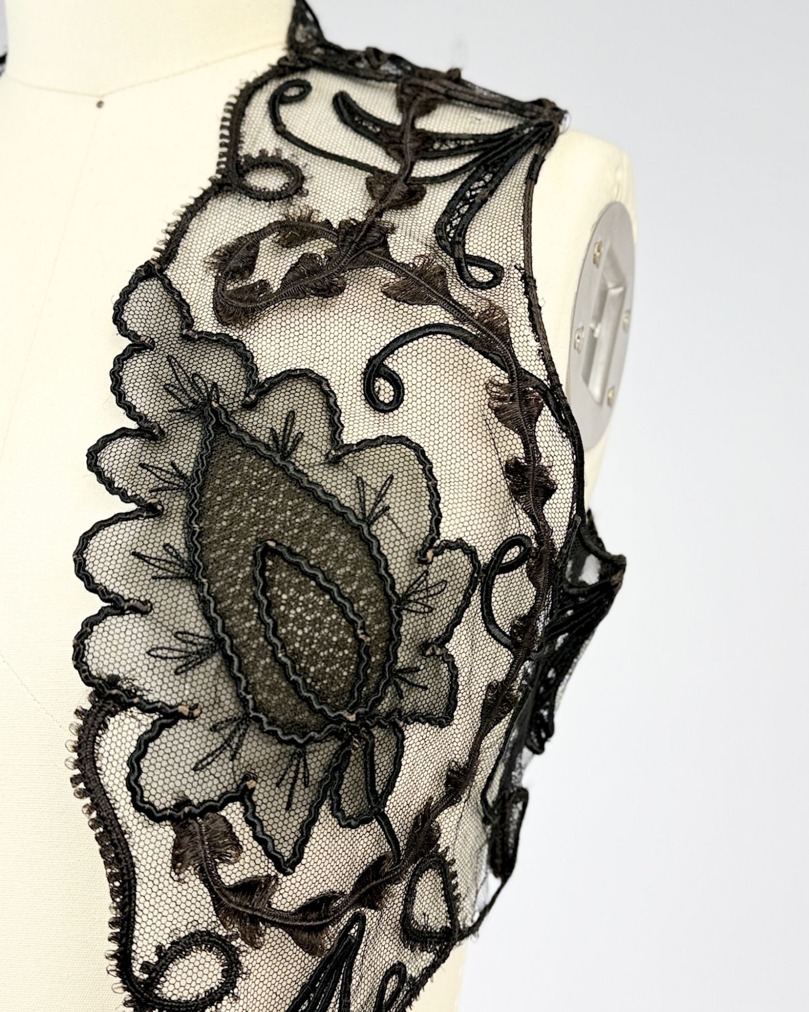 Antique Black Embroidered Vest