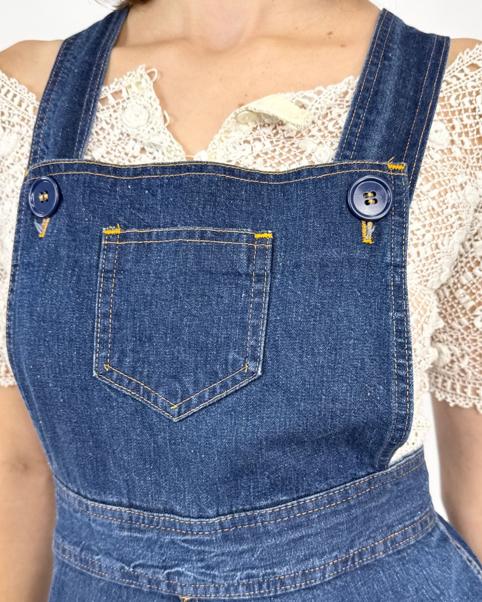 Farmer's Daughter 70s Overalls Dress