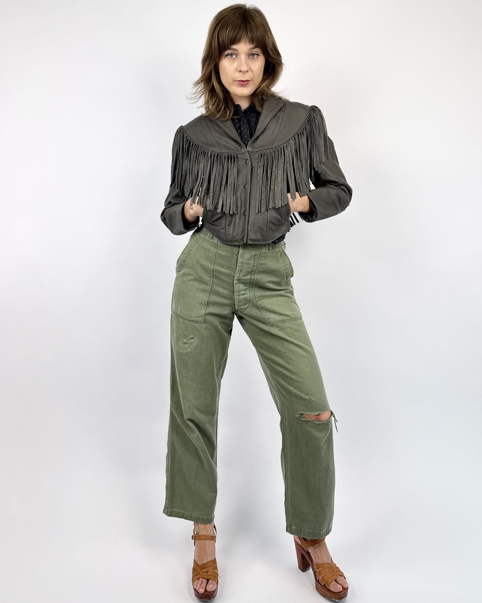 Smoke On The Water Fringe Leather Jacket