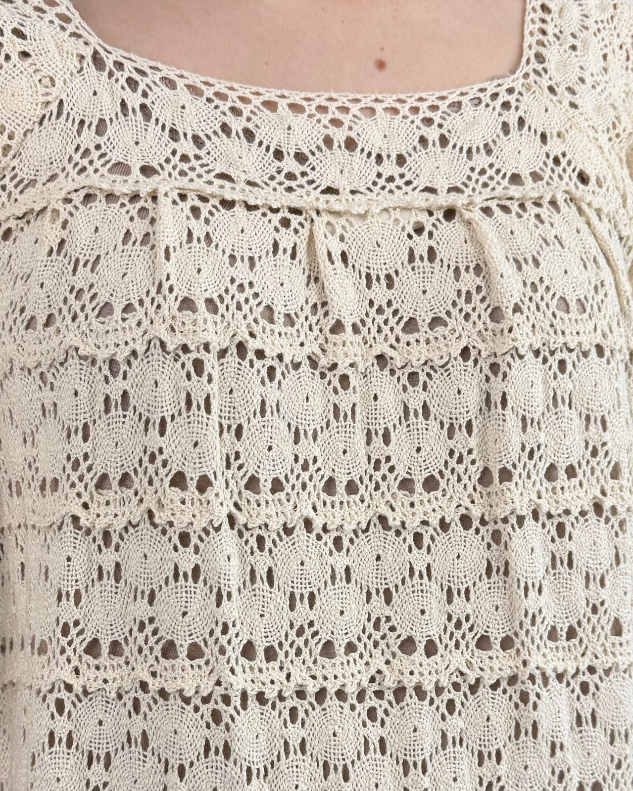70s Summer Coastlines Crochet Maxi