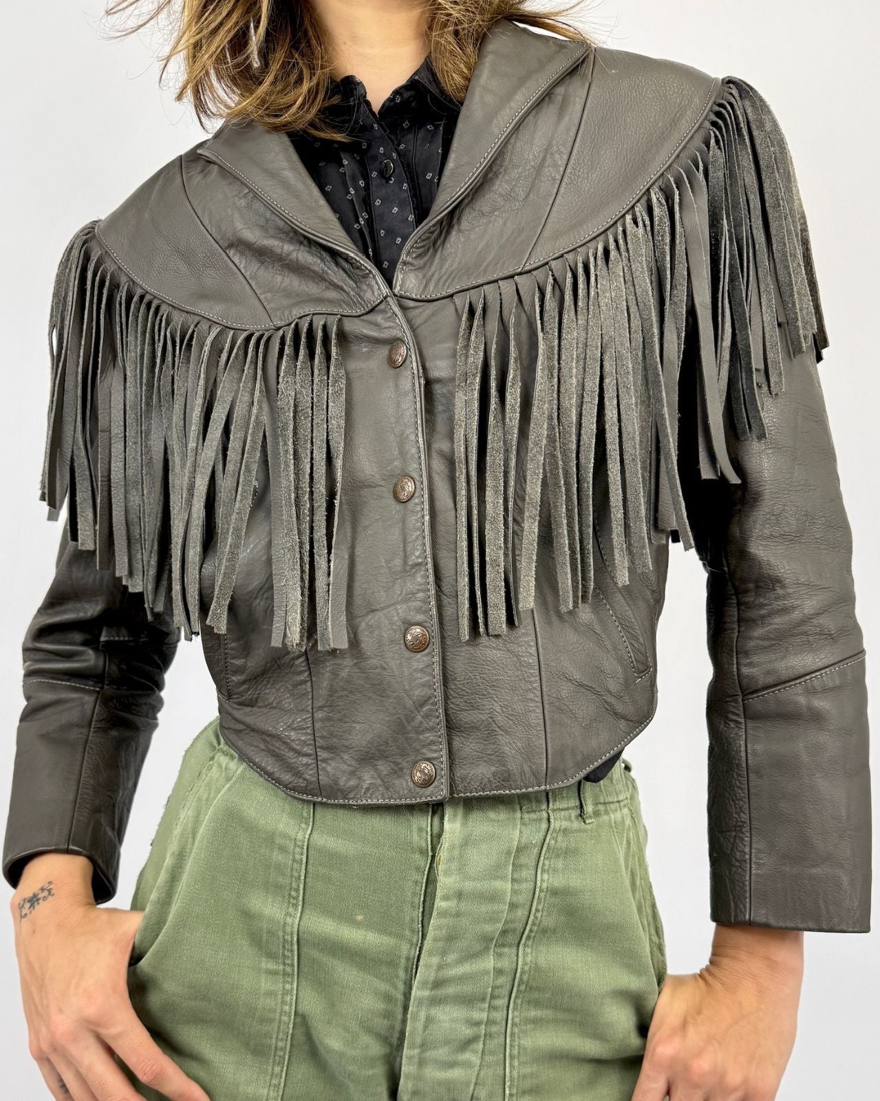 Smoke On The Water Fringe Leather Jacket