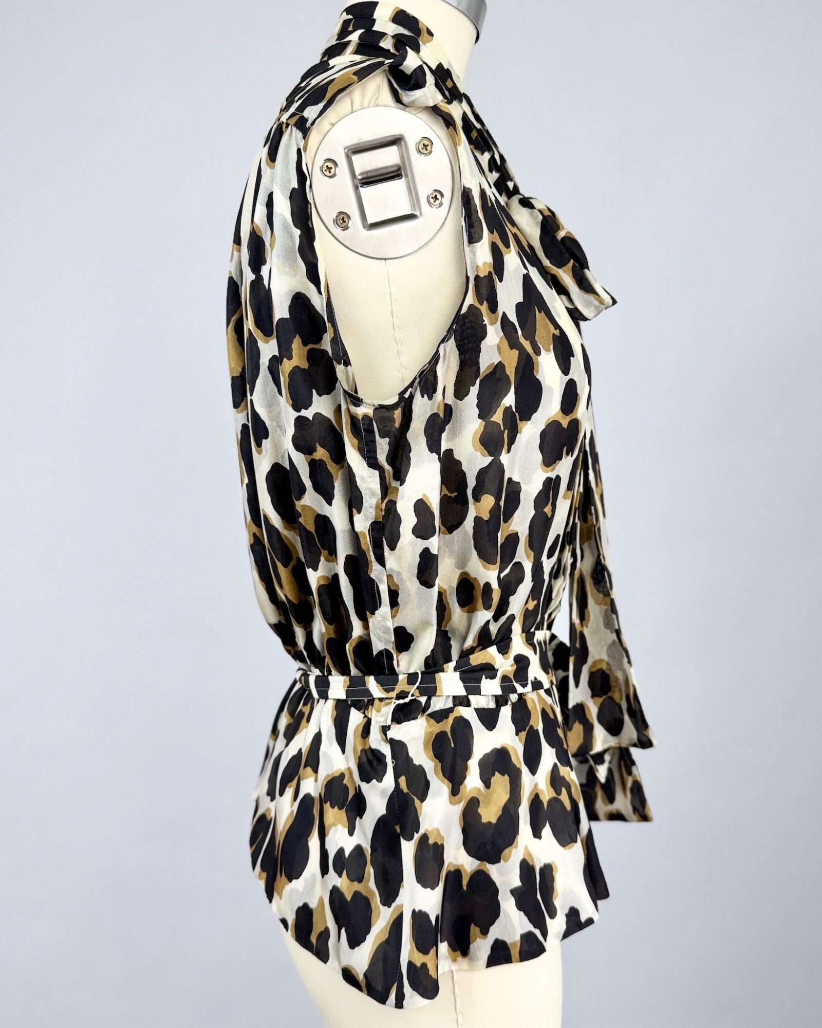 Yves Saint Laurent Leopard Silk Blouse